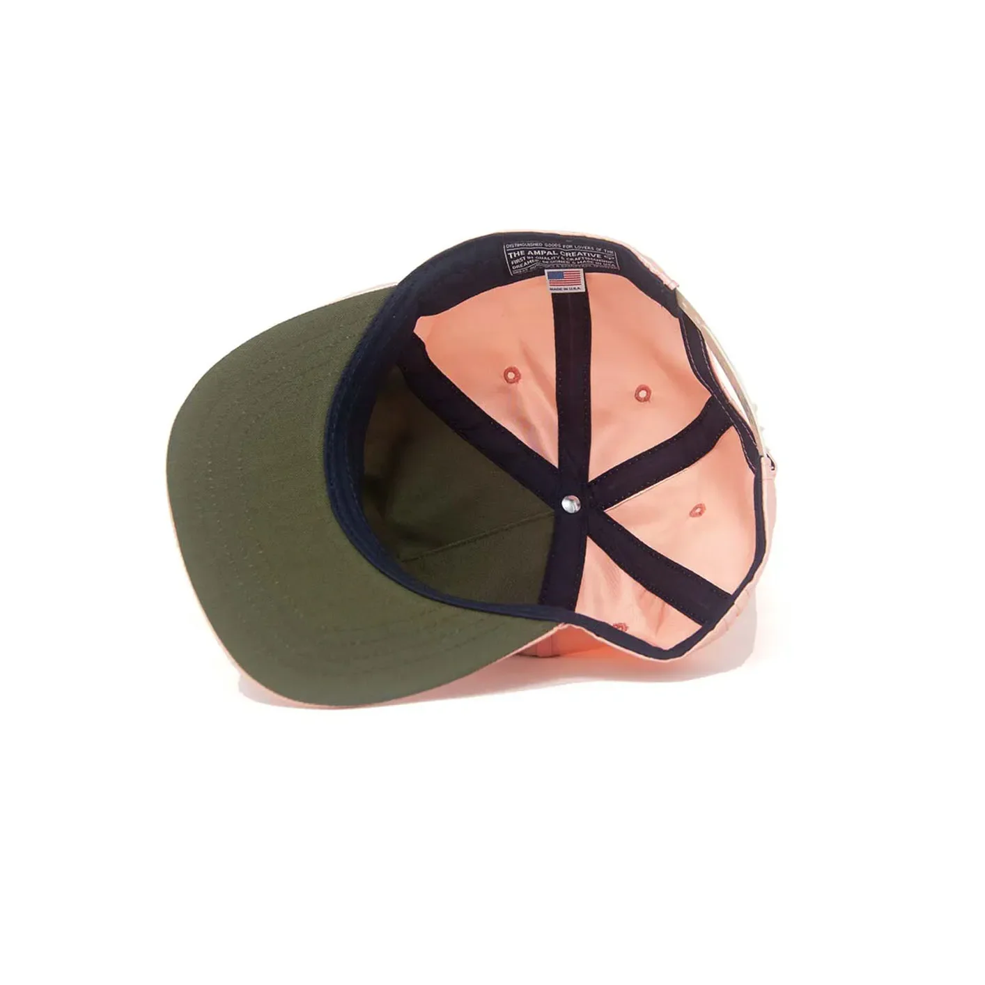 Ampal Creative ‘Good Luck’ Snapback Cap – Peach / Satin - Image 3