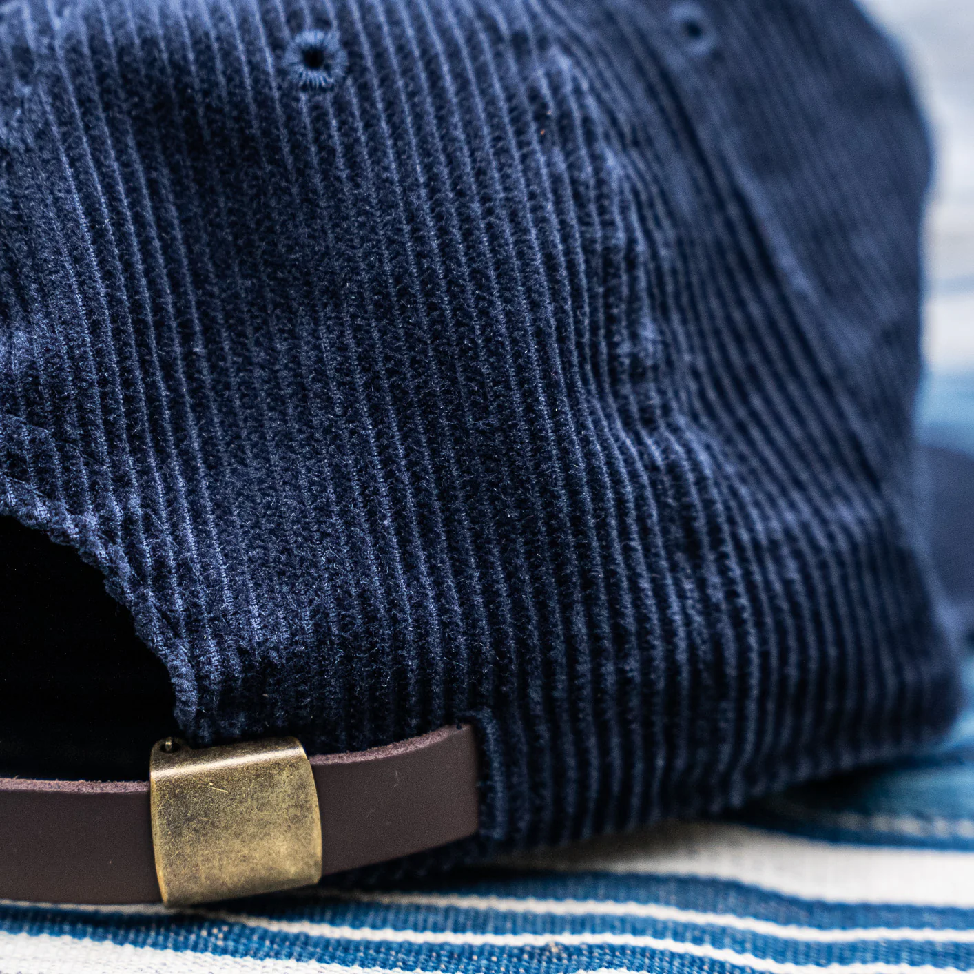 Ampal Creative “Octopus / Inquisitive Nature” Strapback Cap – Indigo / Corduroy - Image 3