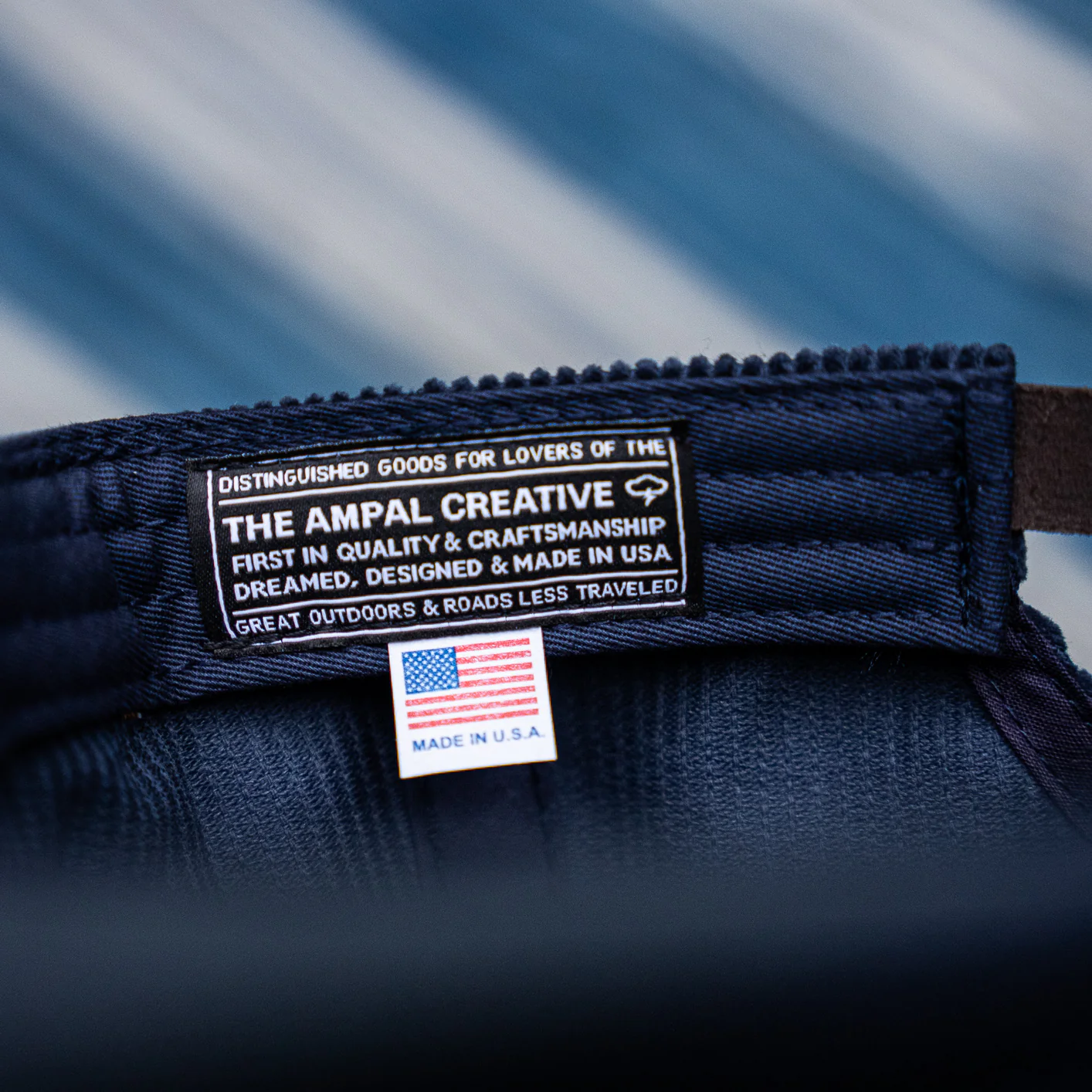 Ampal Creative “Octopus / Inquisitive Nature” Strapback Cap – Indigo / Corduroy - Image 4