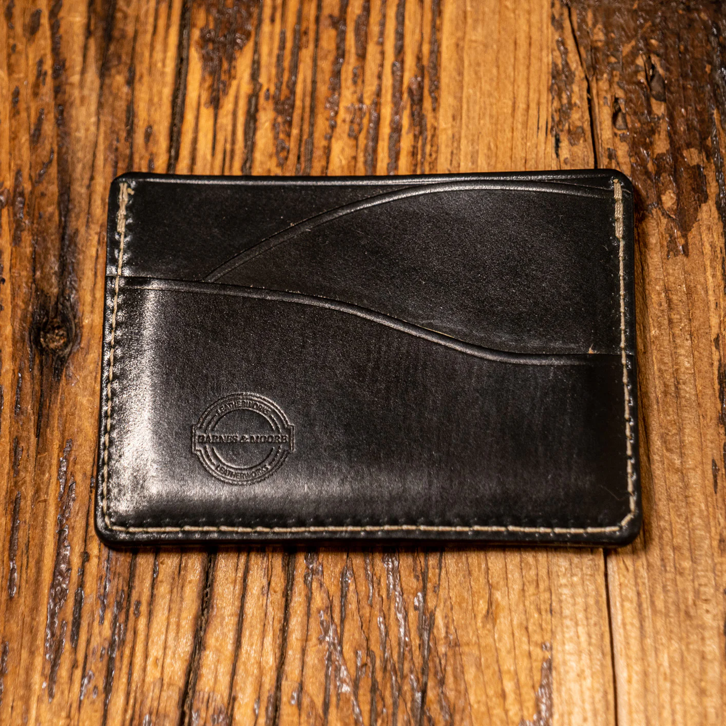 Barnes & Moore Drayman Card Holder - Black / Shinki Hikaku Shell Cordovan - Image 5