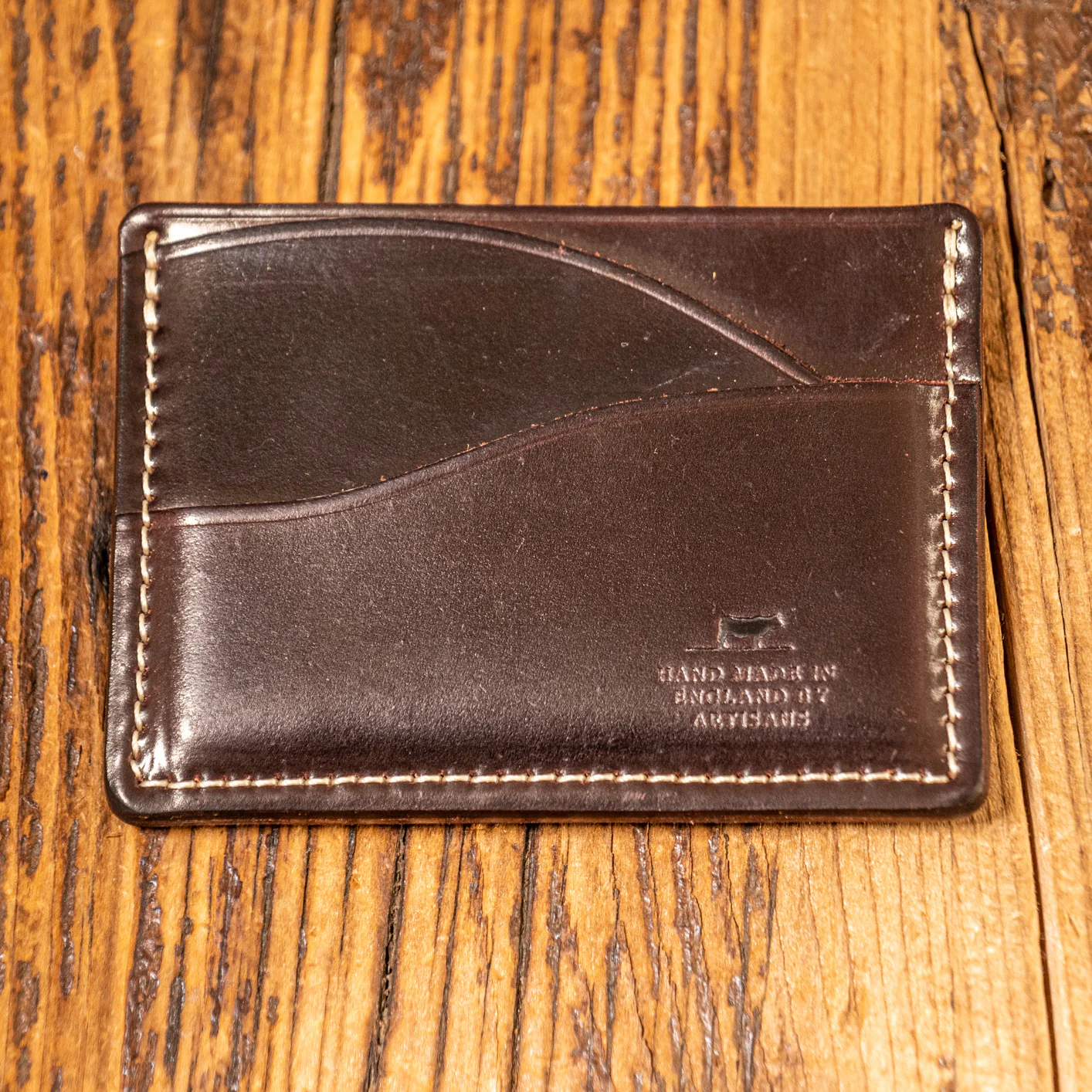 Barnes & Moore Drayman Card Holder - Oxblood Brown / Shinki Hikaku Shell Cordovan - Image 4