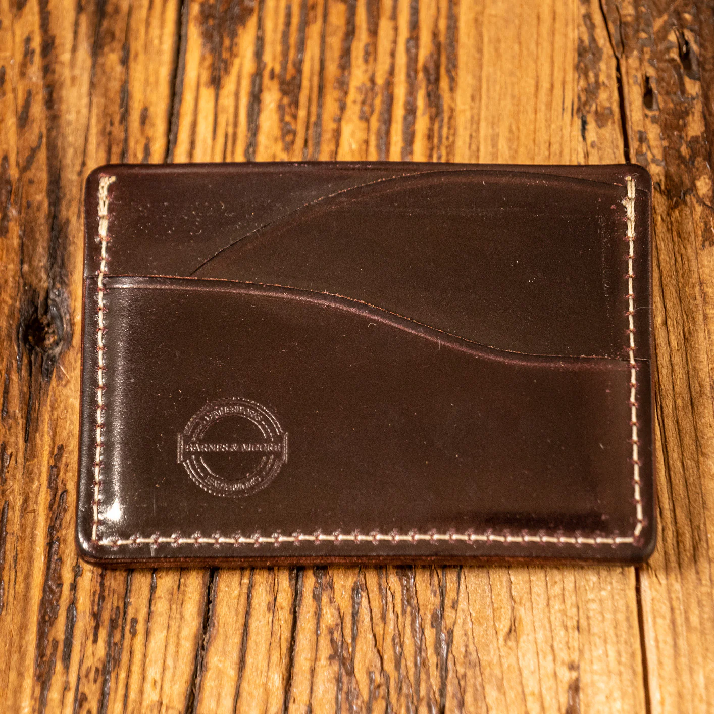 Barnes & Moore Drayman Card Holder - Oxblood Brown / Shinki Hikaku Shell Cordovan - Image 5