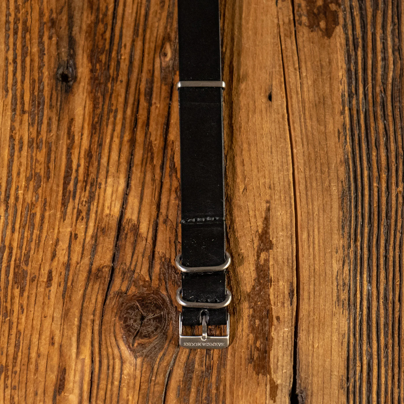 Barnes & Moore NATO Leather Watch Strap - Black / 20mm - Image 4
