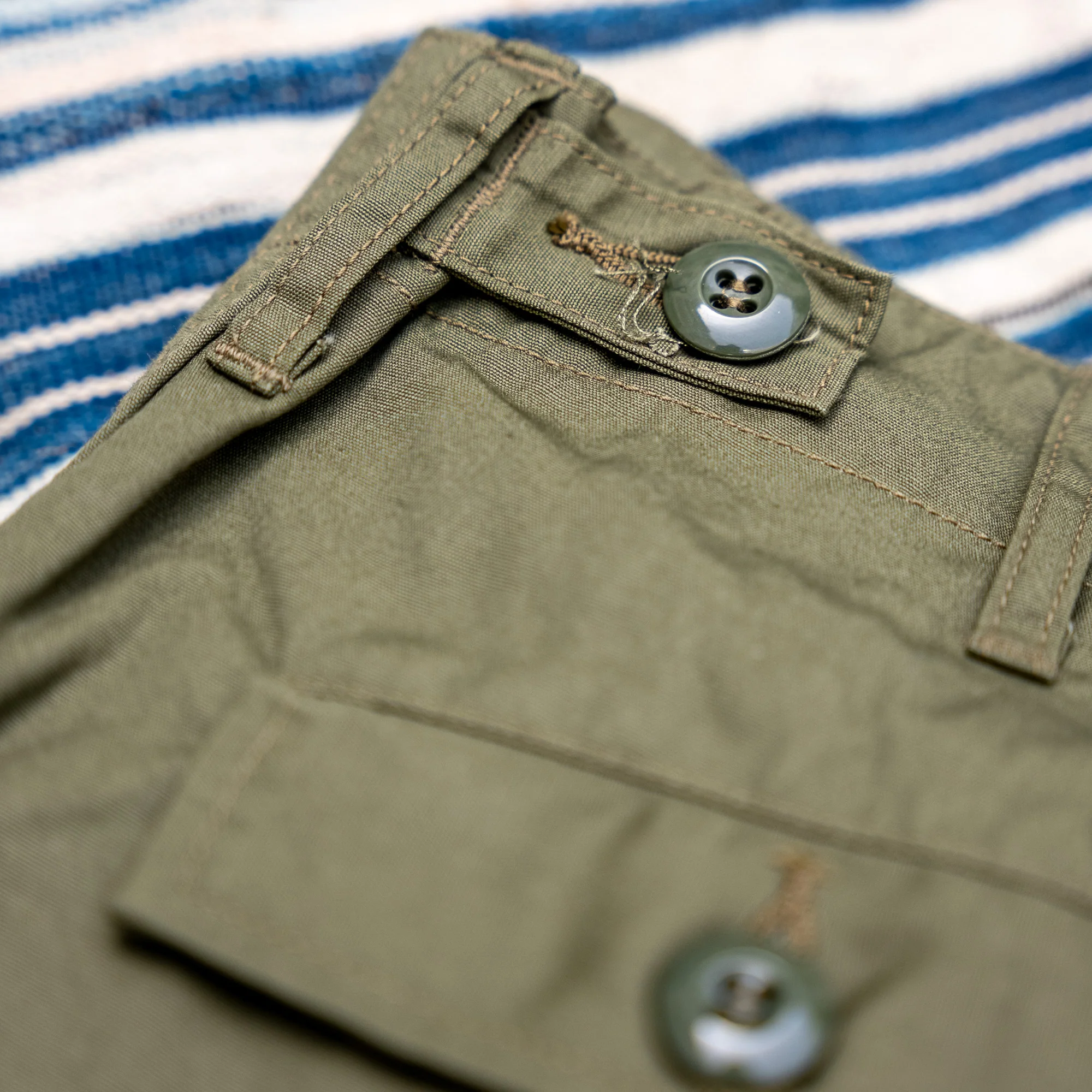 Buzz Rickson’s OG-107 Army Shade Military Shorts – Olive Green - Image 5