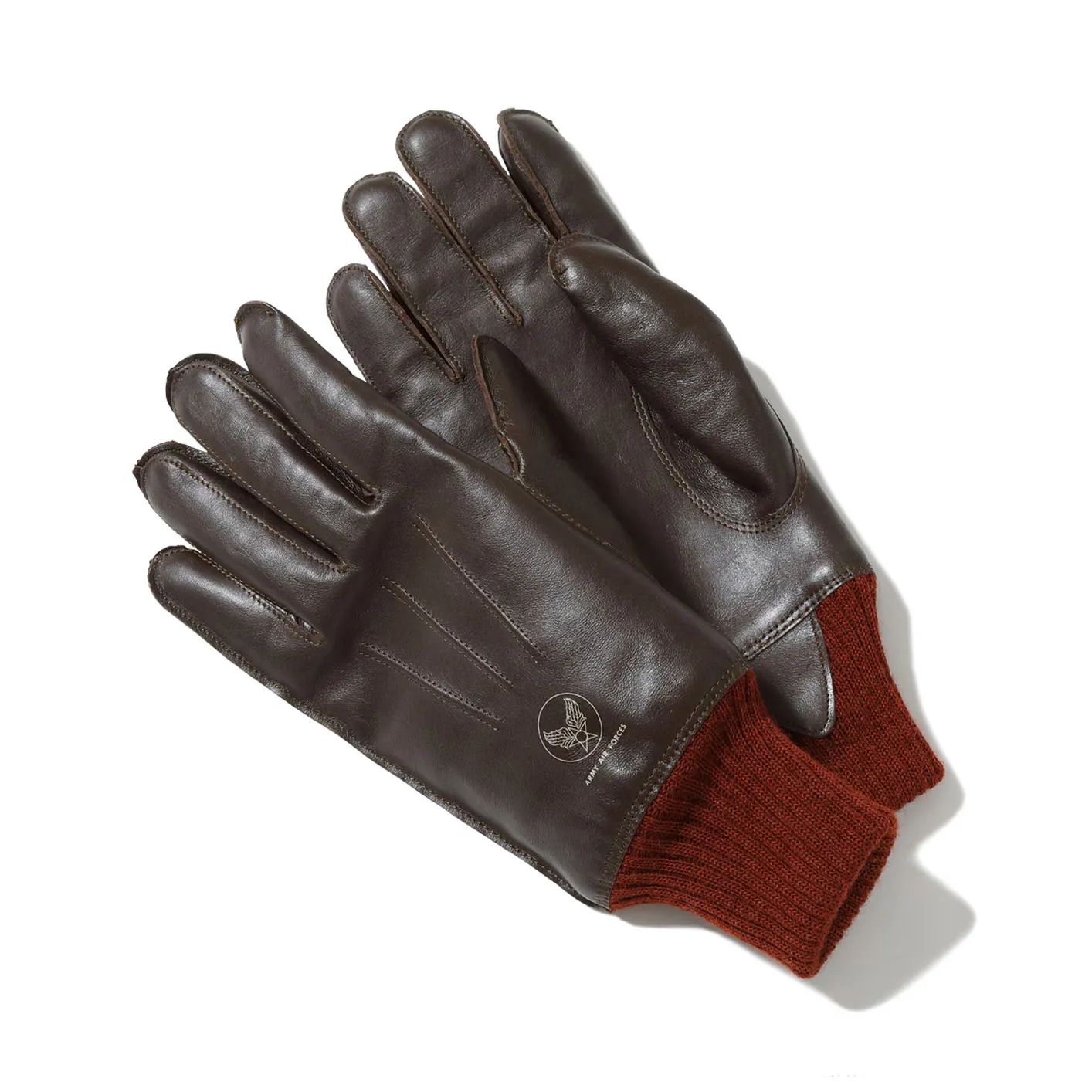 Buzz Rickson’s Type A-10 ‘Flying Winter’ Gloves – Horsehide / Seal-Brown - Image 6