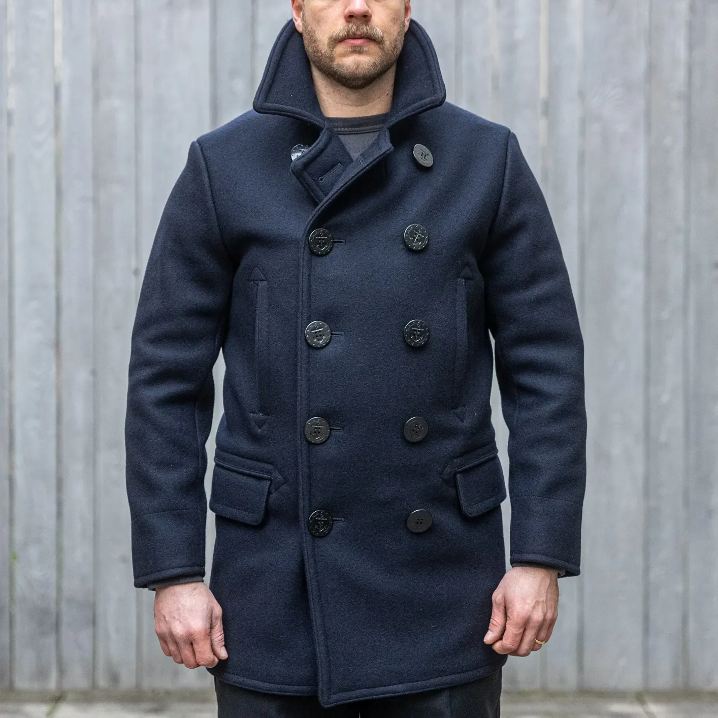 Buzz Rickson’s US Navy Pea Coat ‘Long Model’ – Dark Navy - Image 3