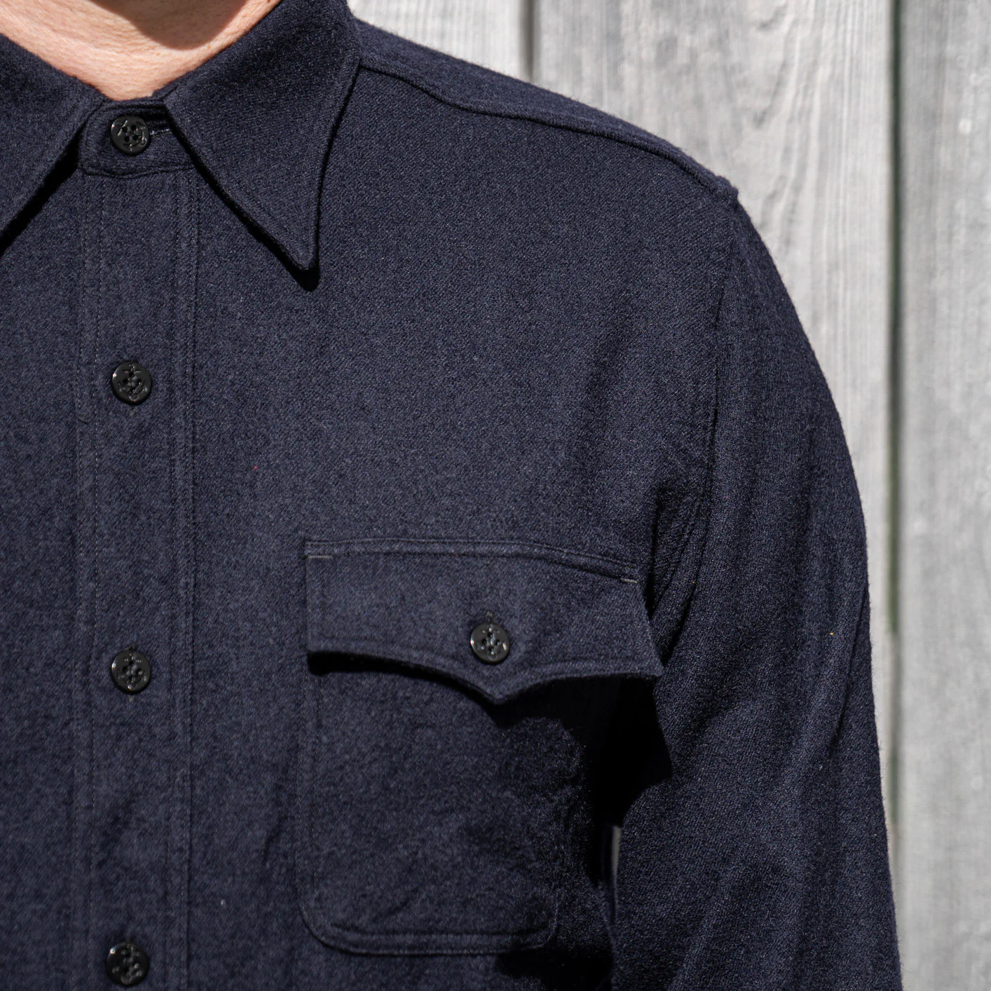 Buzz Rickson’s US Navy Wool Flannel CPO Shirt – Navy - Image 4