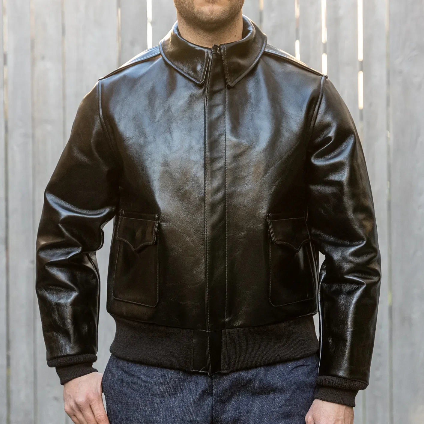 Buzz Rickson’s X William Gibson A-2 Leather Jacket – Horsehide / Black - Image 11