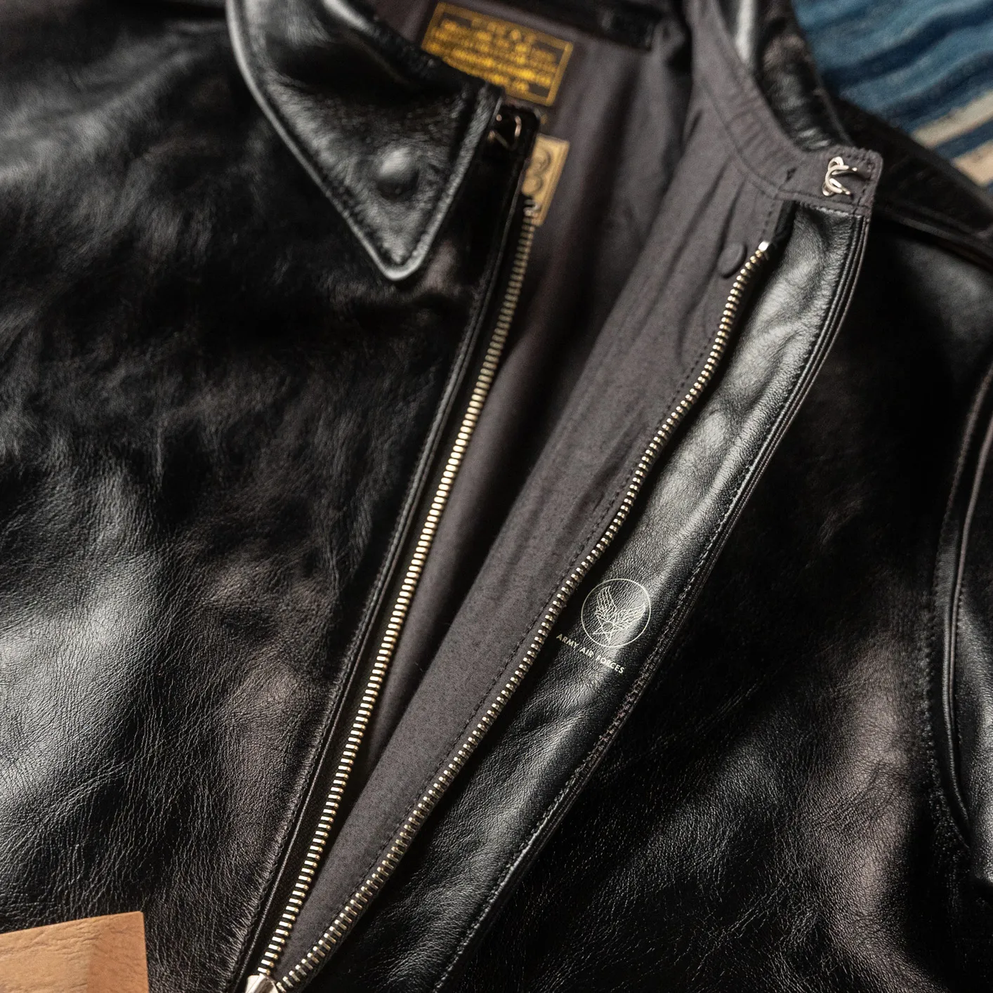 Buzz Rickson’s X William Gibson A-2 Leather Jacket – Horsehide / Black - Image 4