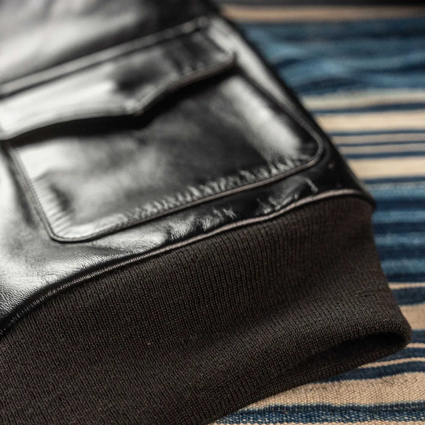 Buzz Rickson’s X William Gibson A-2 Leather Jacket – Horsehide / Black - Image 6