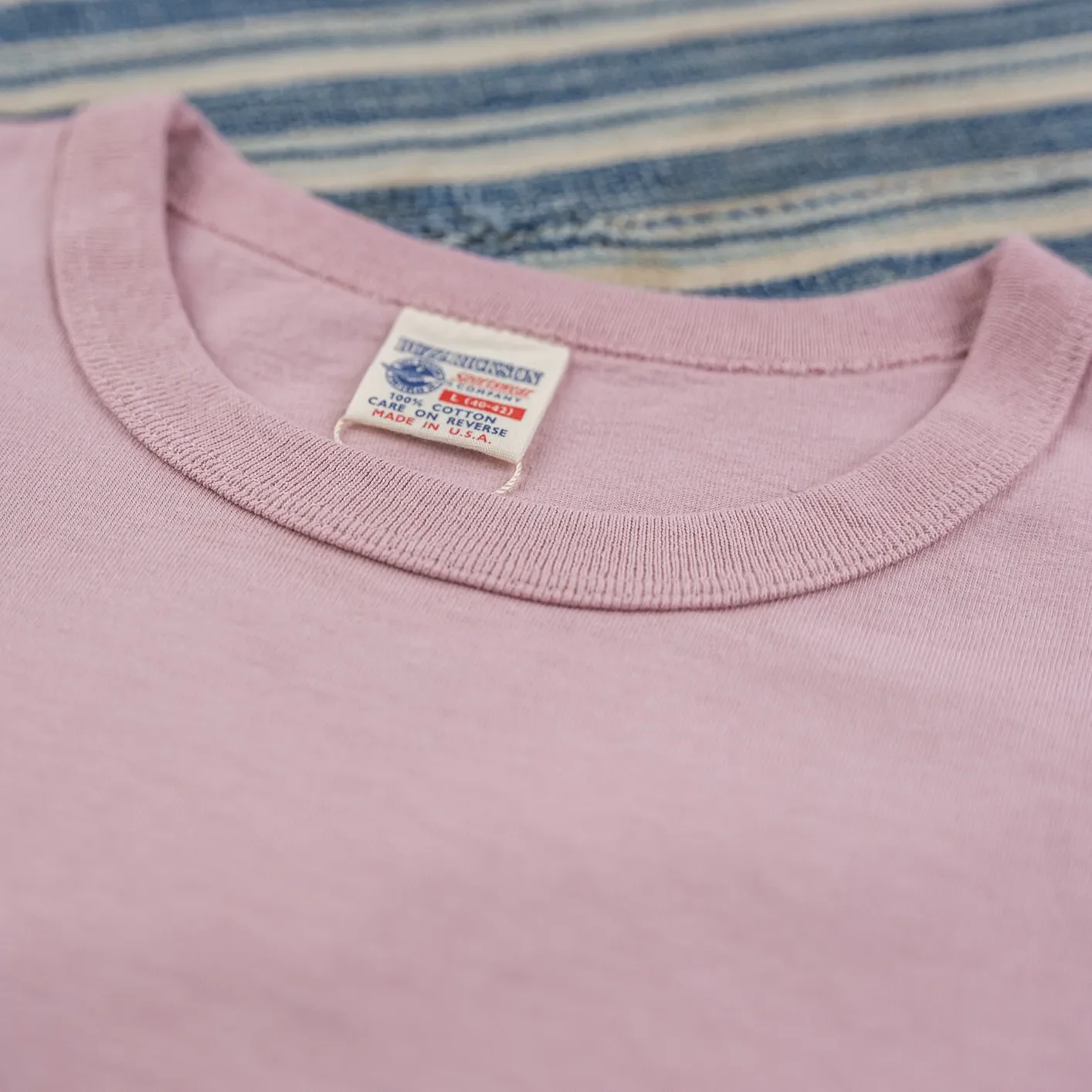 Buzz Rickson's ‘Barbara Jane’ 8oz Loopwheeled T-Shirt - Pink - Image 5
