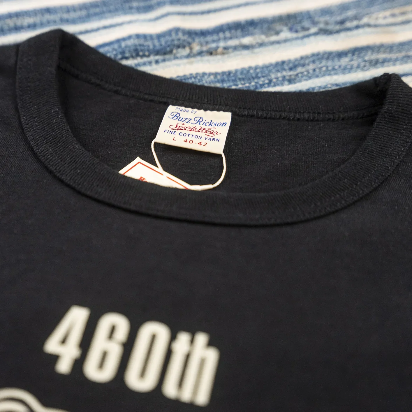 Buzz Rickson's '460th Bomb Sq. - Black Panther' 7oz Loopwheeled Government Issue T-Shirt - Black - Image 3
