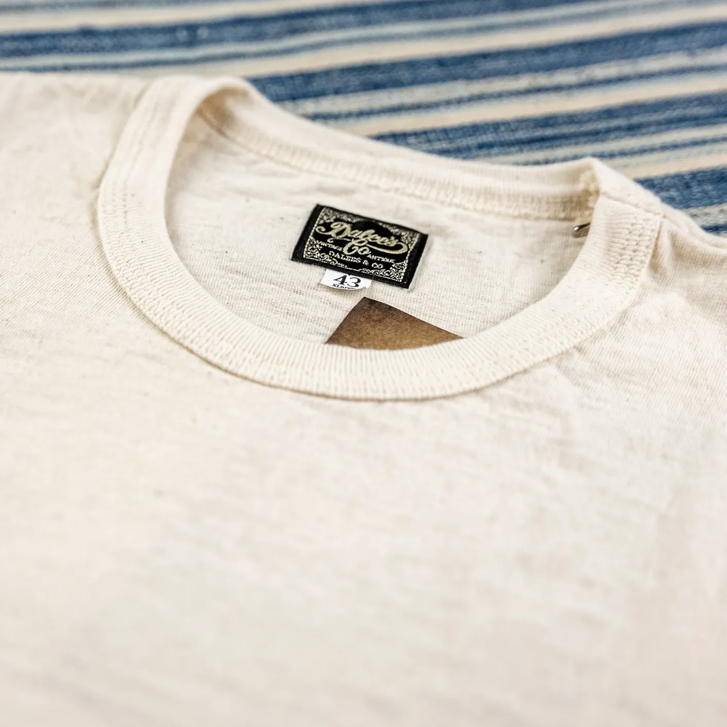 Dalee's & Co. 7oz 1920s Loopwheeled ‘Emblems’ T-Shirt - Natural - Image 5