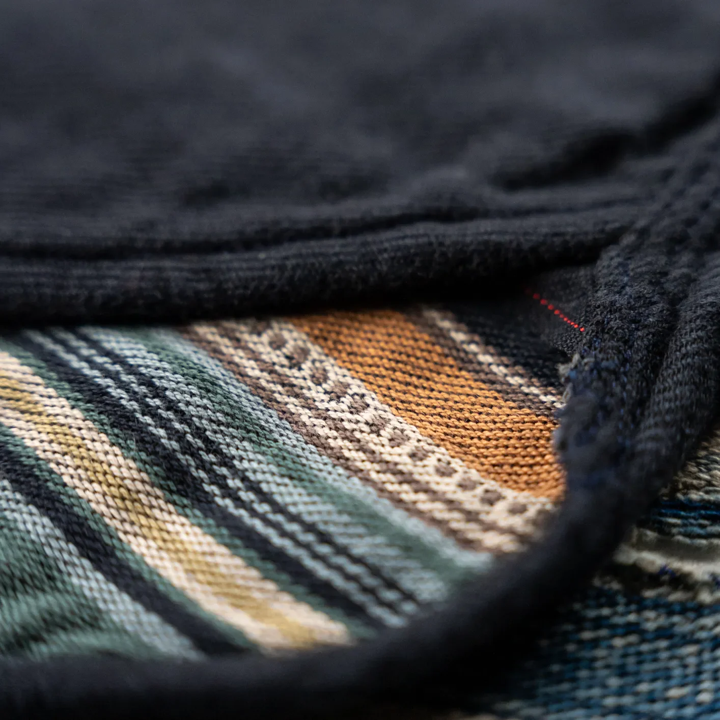 Deluxeware 1940s ‘Native Border’ Triple-Layer Flannel Shirt – Navy - Image 6