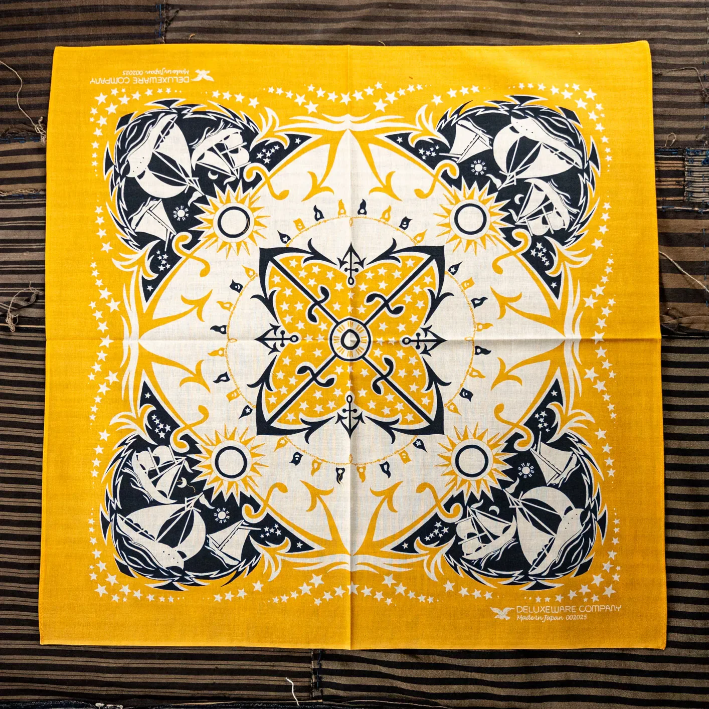 Deluxeware 1940s U.S. Anchor ‘One Ear’ Bandana – Yellow