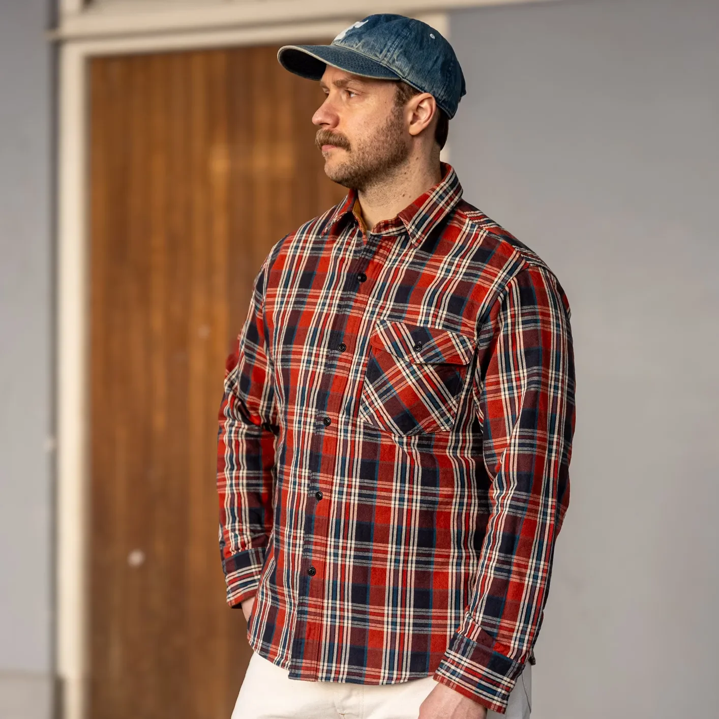 Deluxeware 20th Anniversary ‘Betsy Ross’ Double-Weave Flannel Shirt – Red / Blue / White - Image 3