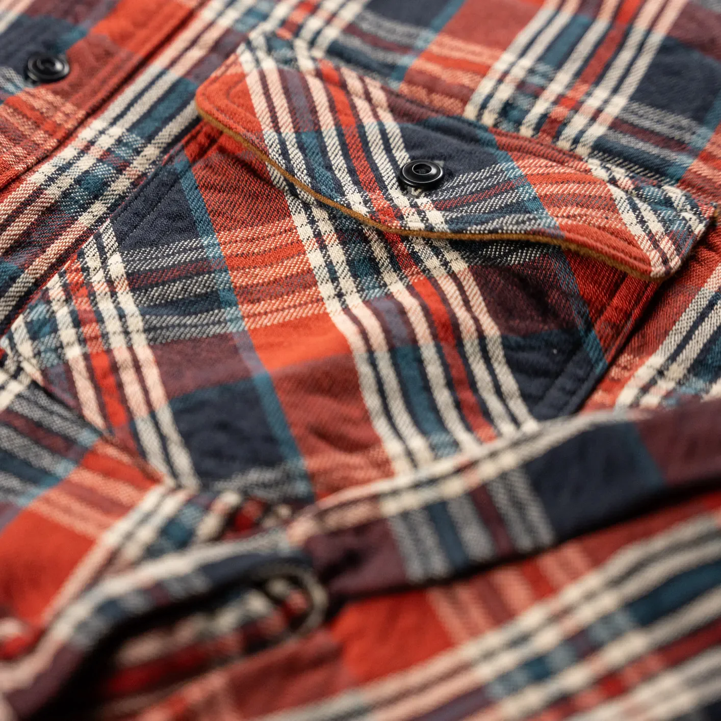 Deluxeware 20th Anniversary ‘Betsy Ross’ Double-Weave Flannel Shirt – Red / Blue / White - Image 5