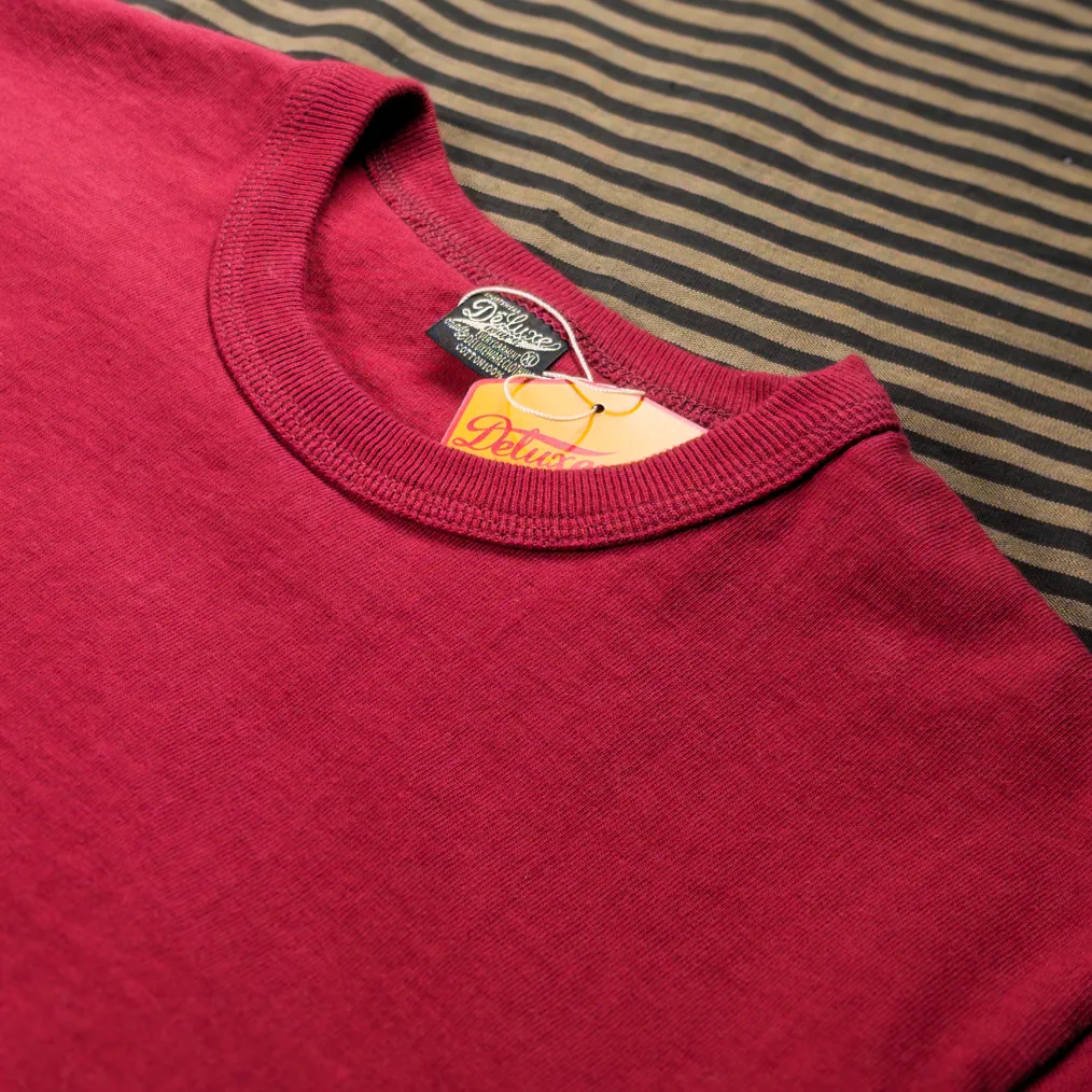Deluxeware DXTS-00 12.5oz Heavyweight Loopwheeled T-Shirt – Crimson Red - Image 2