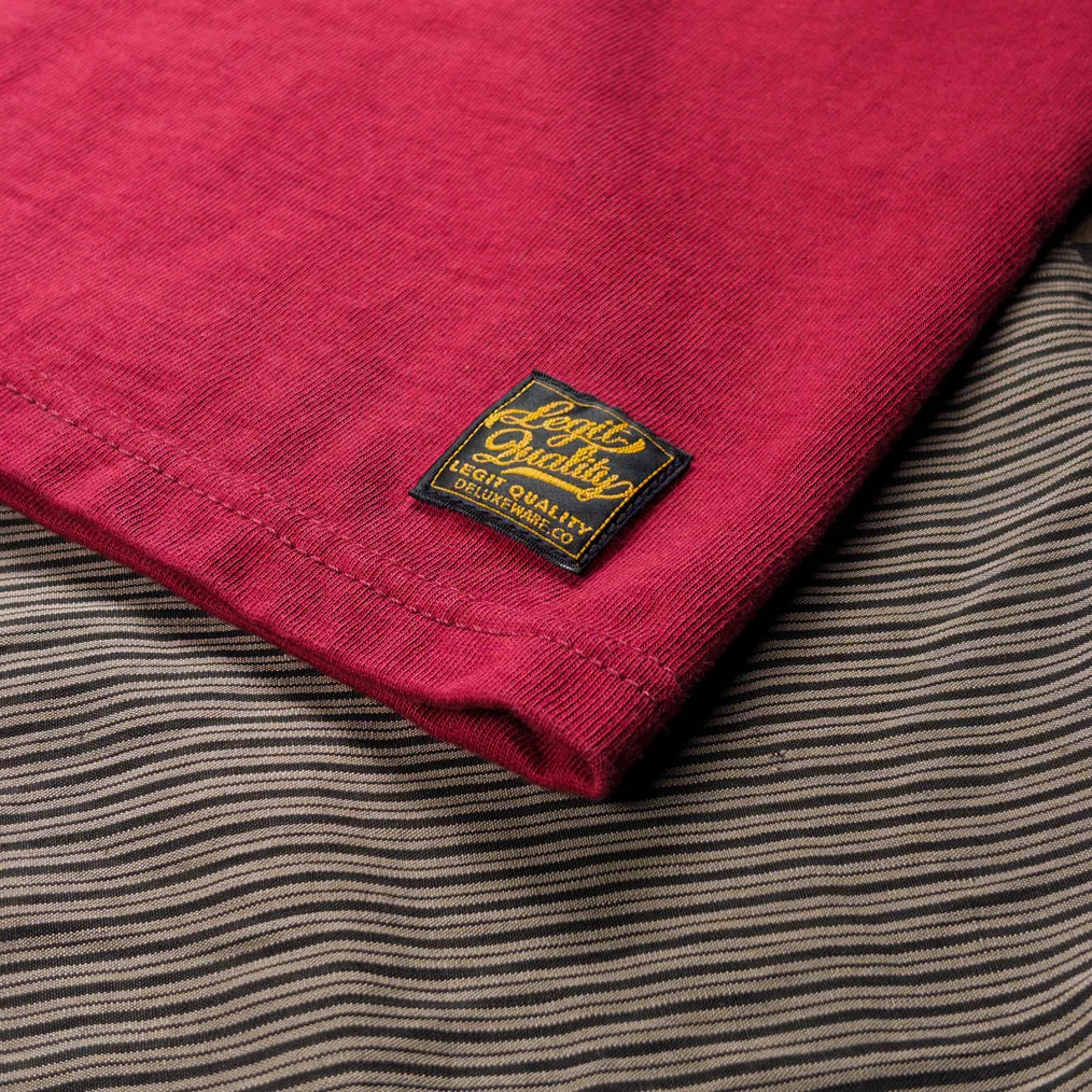 Deluxeware DXTS-00 12.5oz Heavyweight Loopwheeled T-Shirt – Crimson Red - Image 3