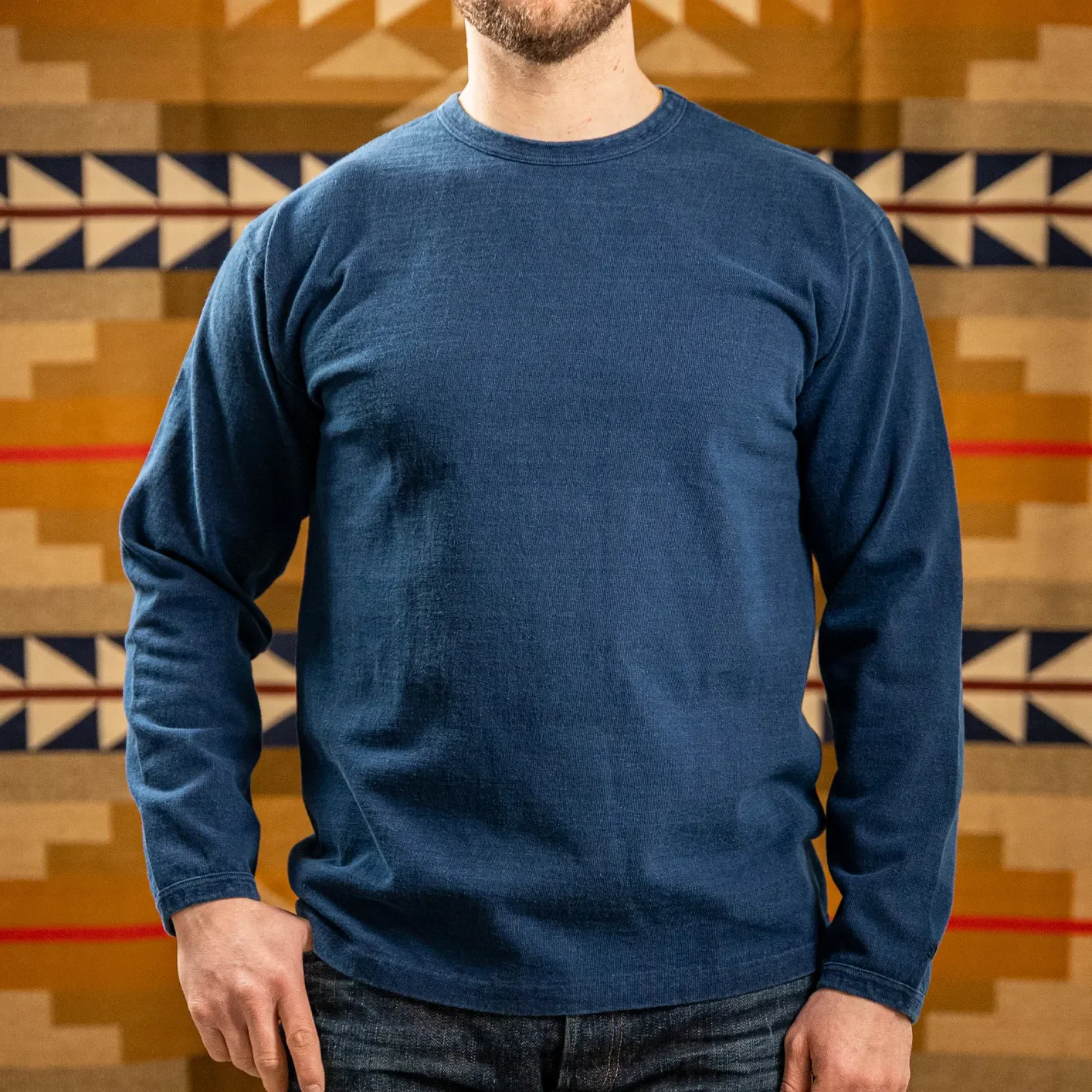 Dubble Works 9oz Heavyweight Loopwheeled Longsleeve – Indigo Dyed