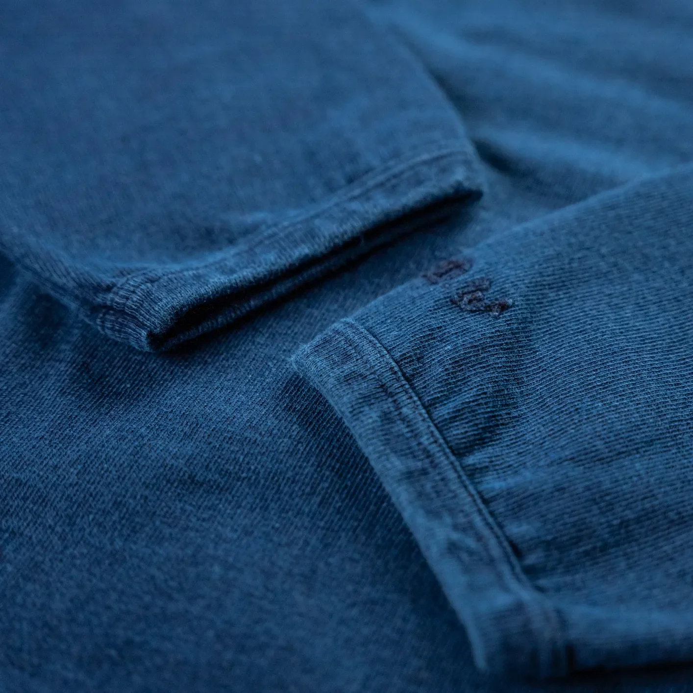 Dubble Works 9oz Heavyweight Loopwheeled Longsleeve – Indigo Dyed - Image 3