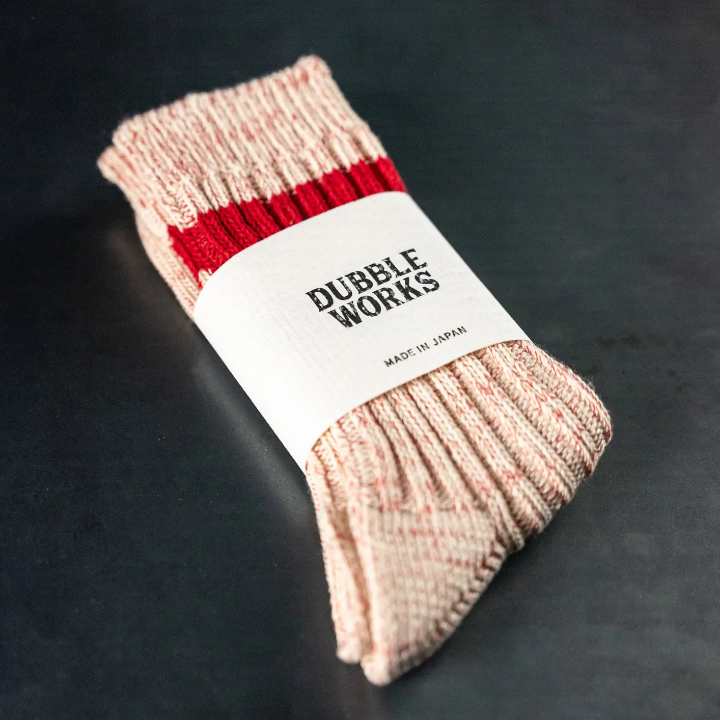 Dubble Works Low Gauge Rib Line Socks – Kinari x Red