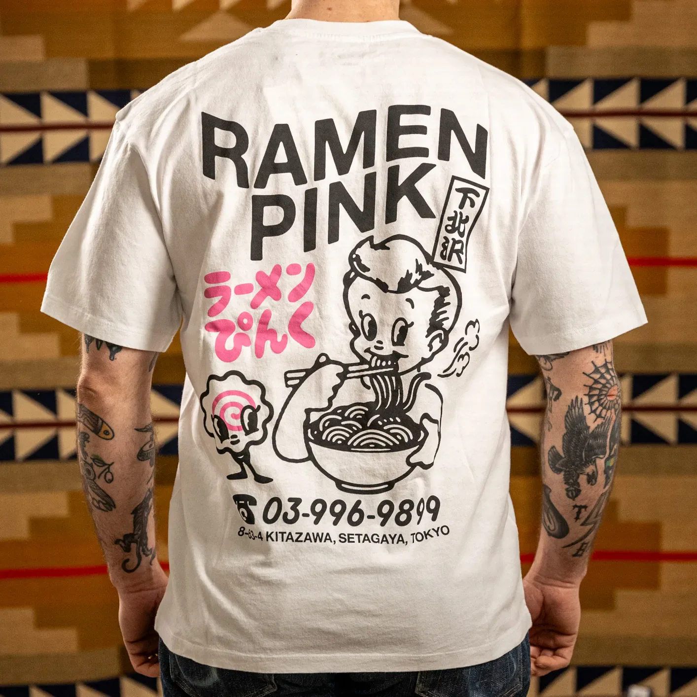 Edwin Pink Ramen T-Shirt – White
