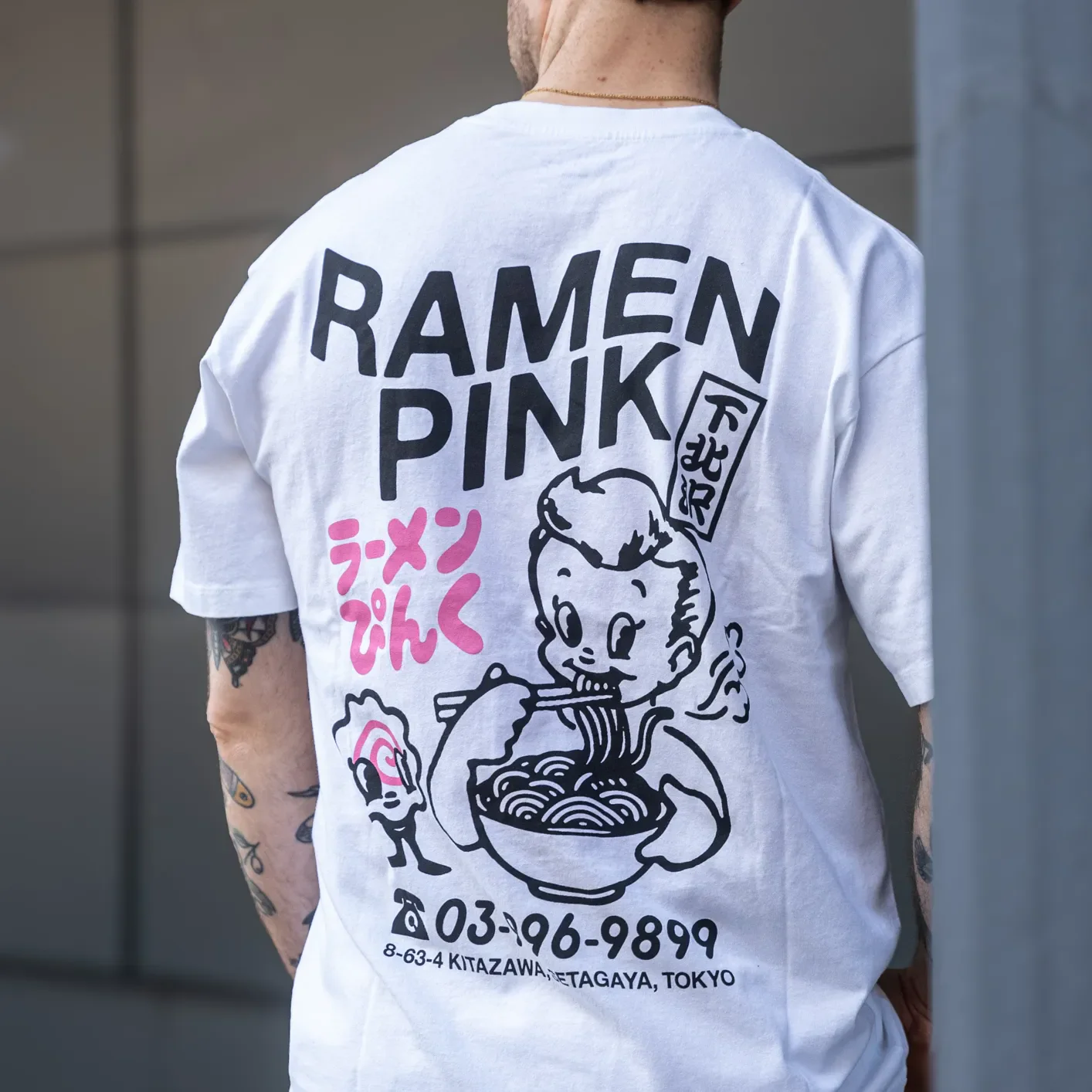 Edwin Pink Ramen T-Shirt – White - Image 6