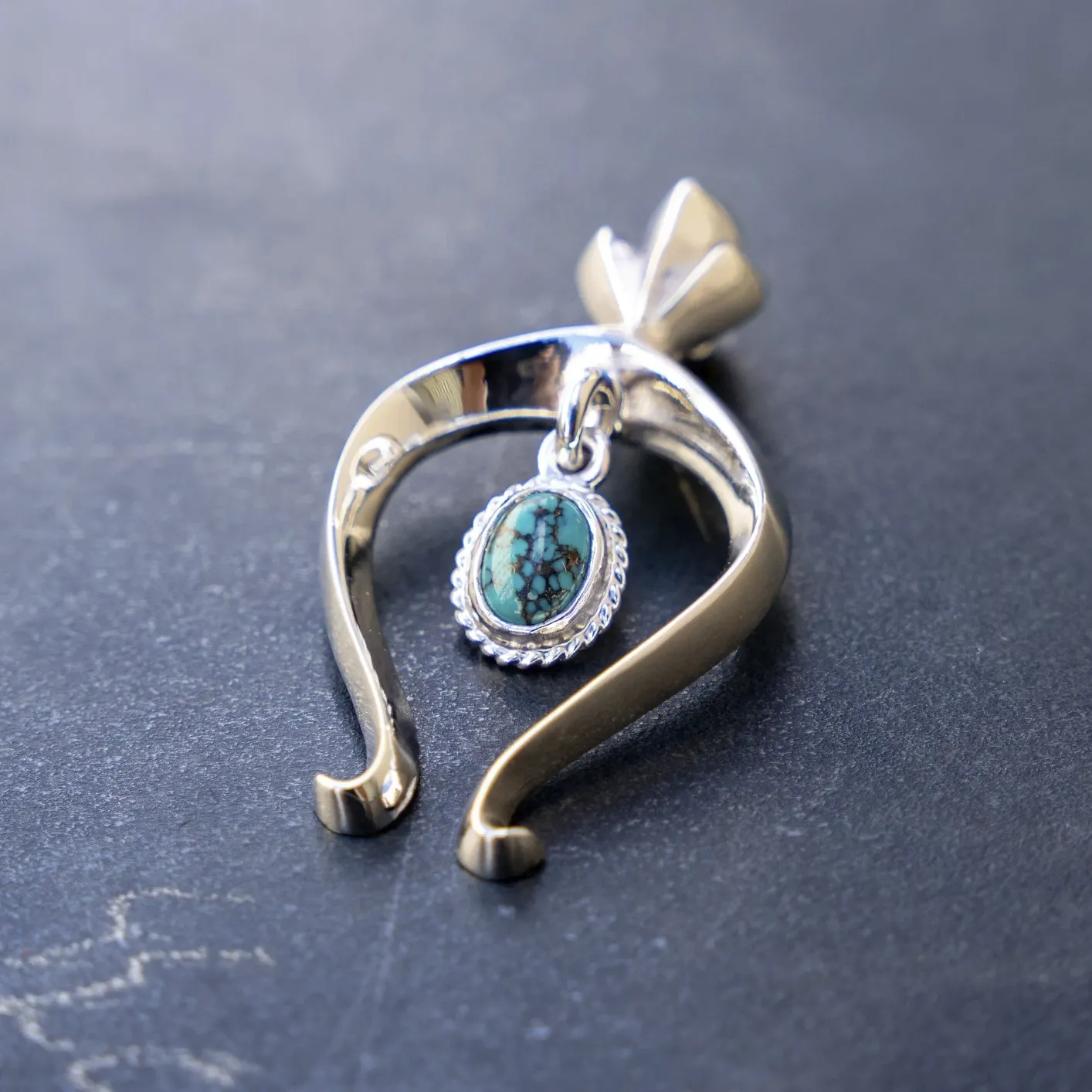 First Arrow's Turquoise Najya Large Pendant – 950 Silver / P-614 - Image 3