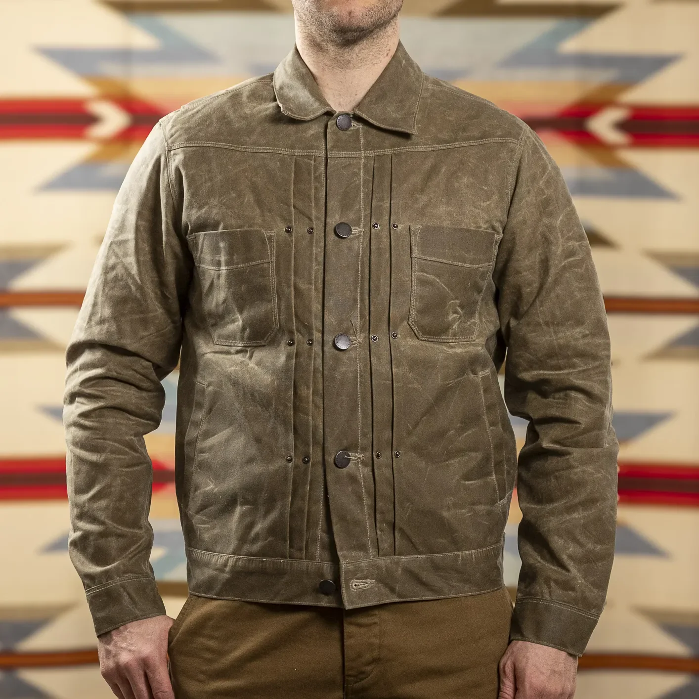 Freenote RJ-1 10oz Waxed Canvas Riders Jacket - Tobacco