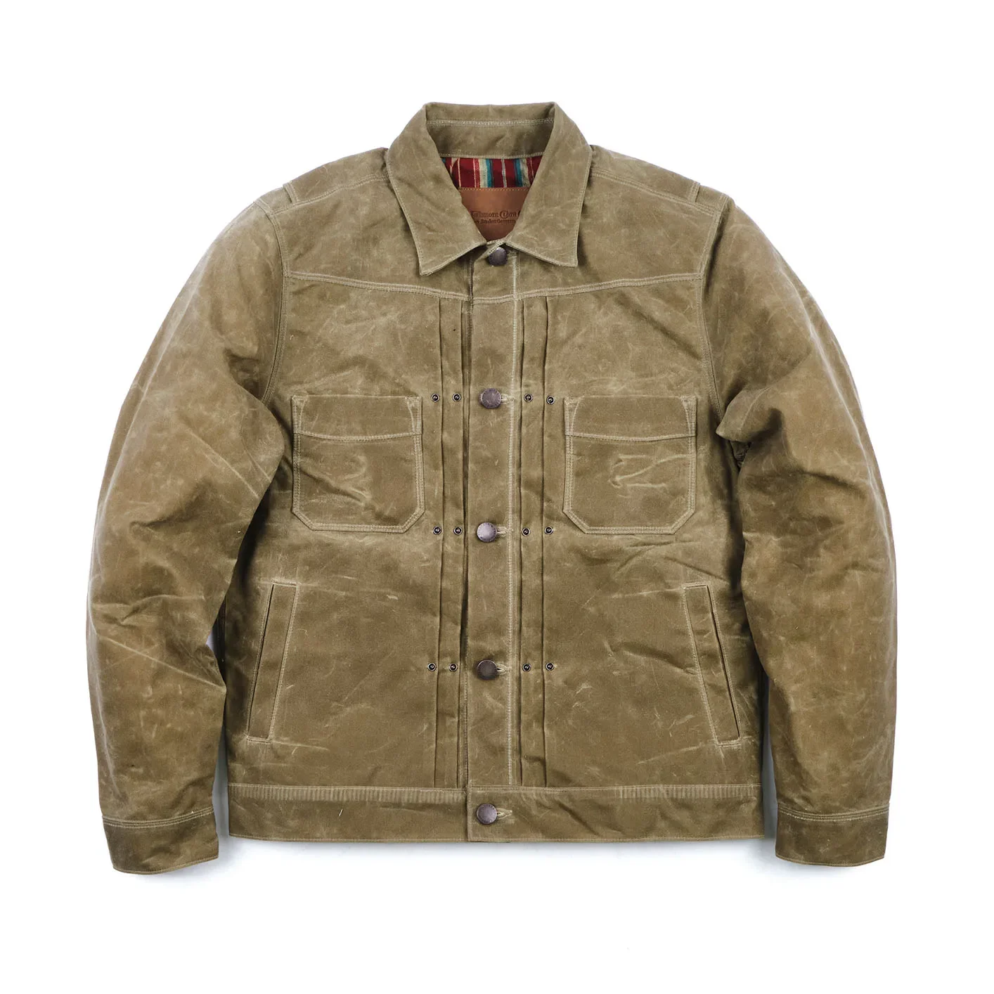 Freenote RJ-1 10oz Waxed Canvas Riders Jacket - Tobacco - Image 6