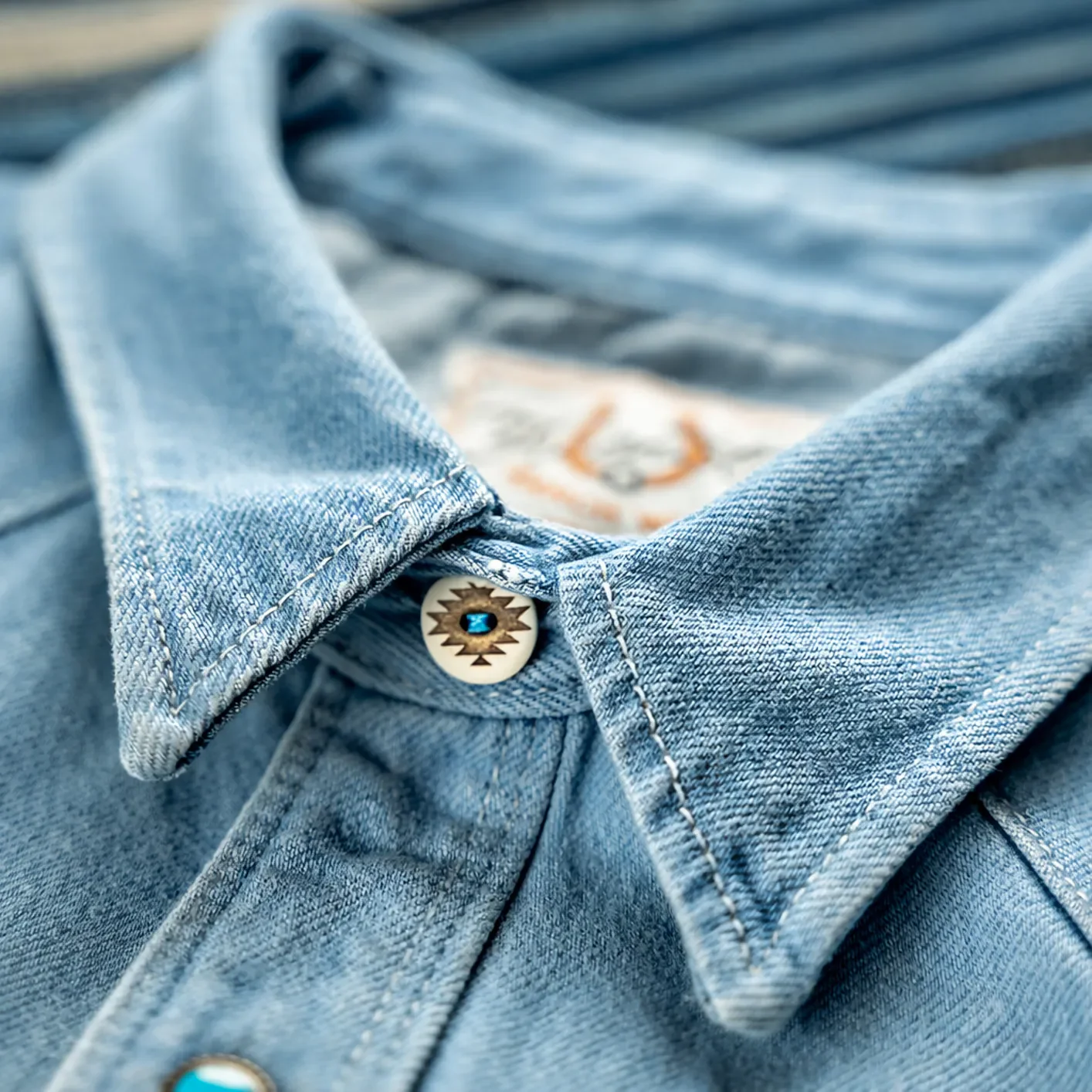 Freenote 11oz Modern Western Denim Shirt – Bleached - Image 2