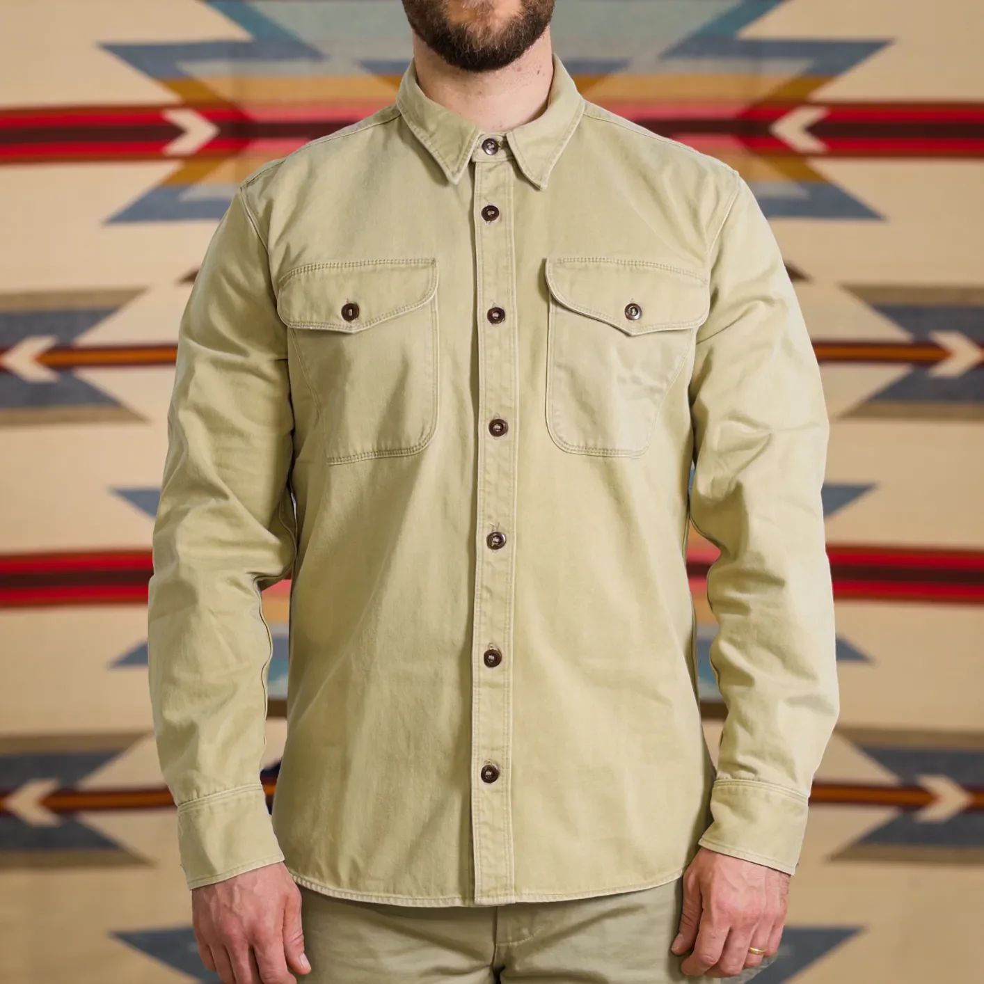 Freenote 11oz Sateen Twill Utility Shirt – Khaki