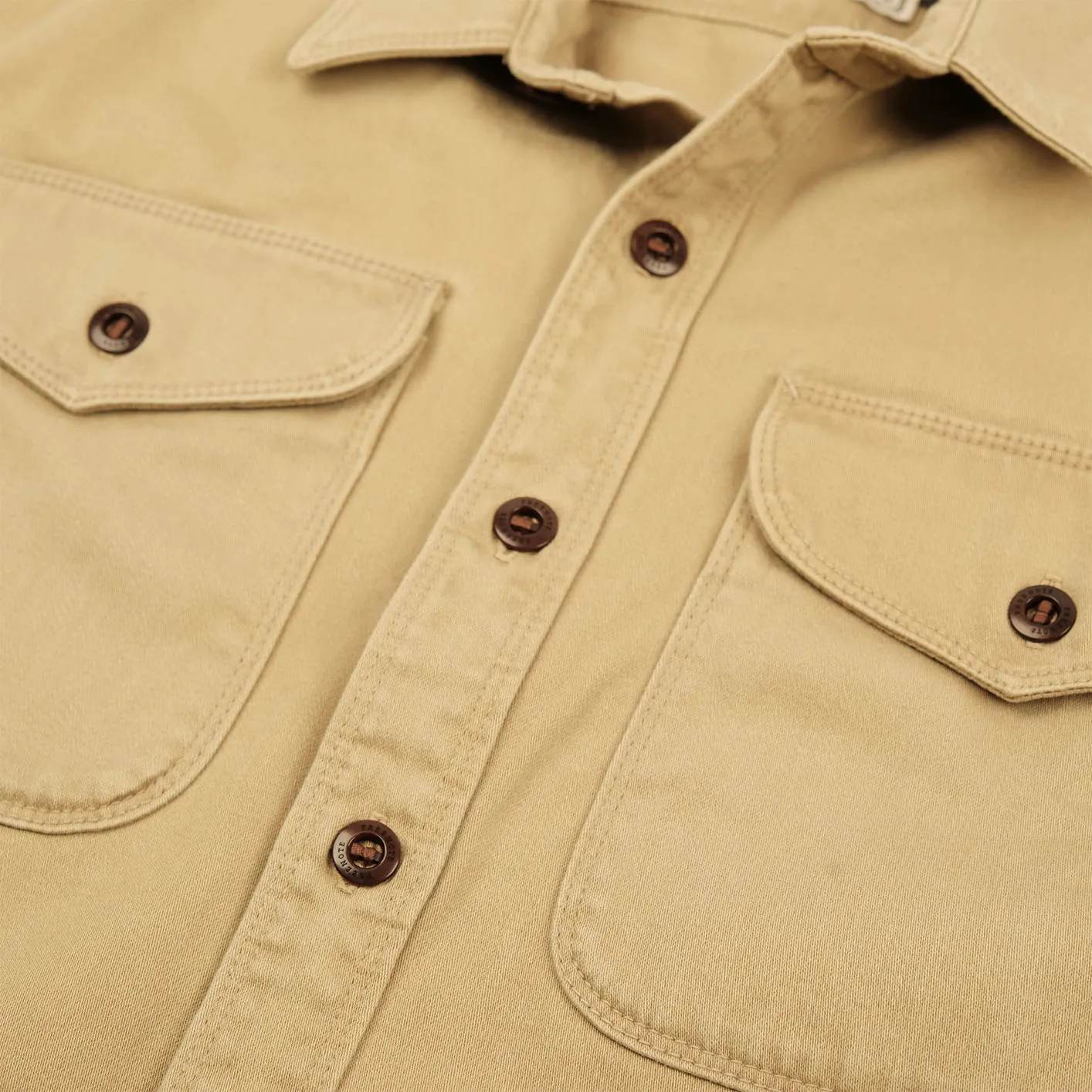Freenote 11oz Sateen Twill Utility Shirt – Khaki - Image 3