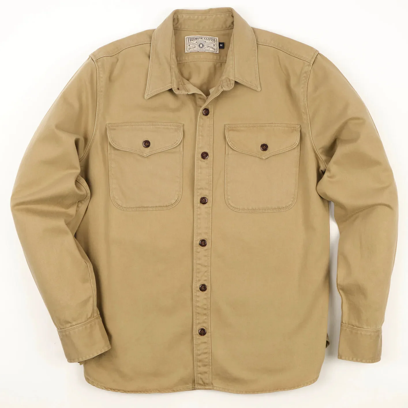 Freenote 11oz Sateen Twill Utility Shirt – Khaki - Image 8