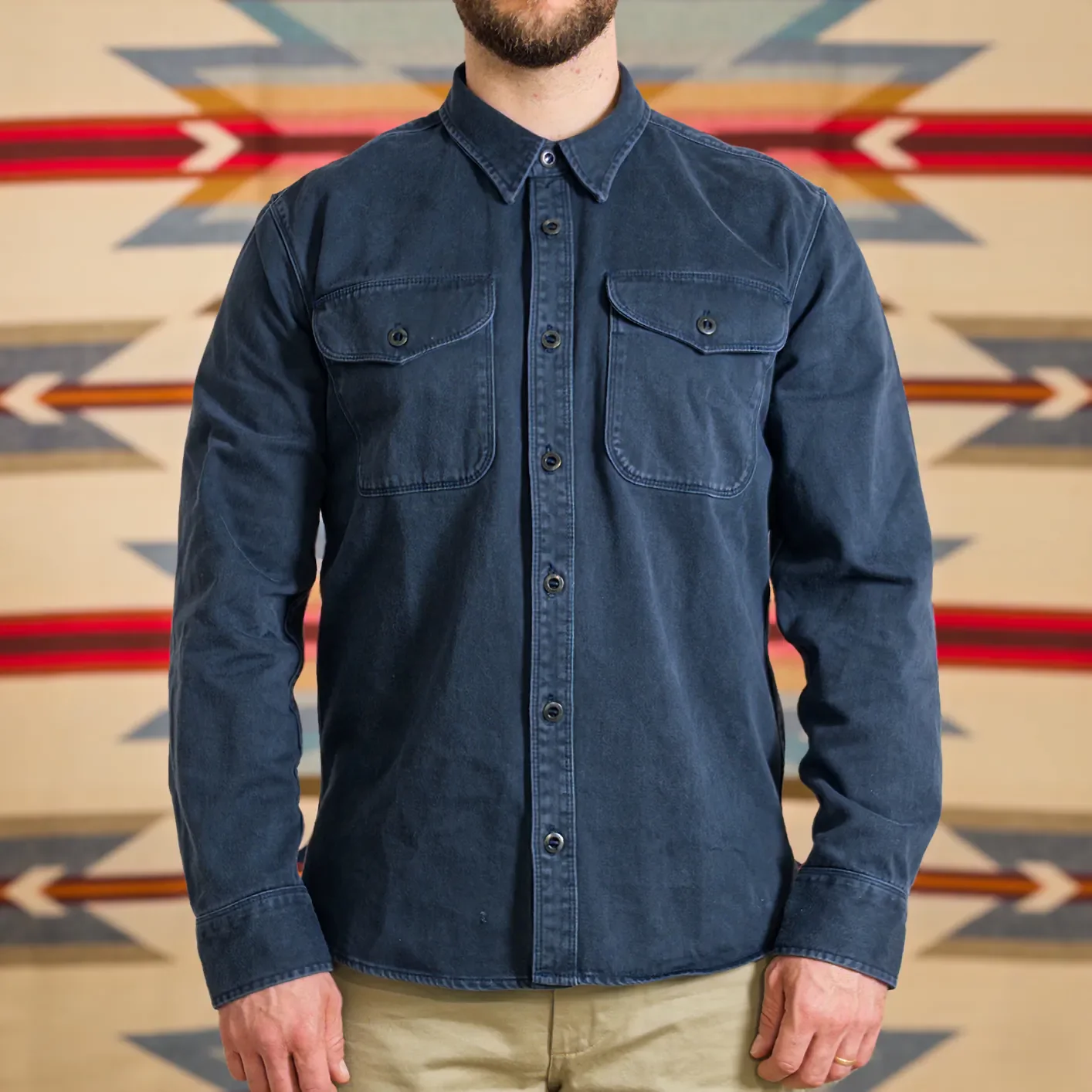 Freenote 11oz Sateen Twill Utility Shirt – Navy