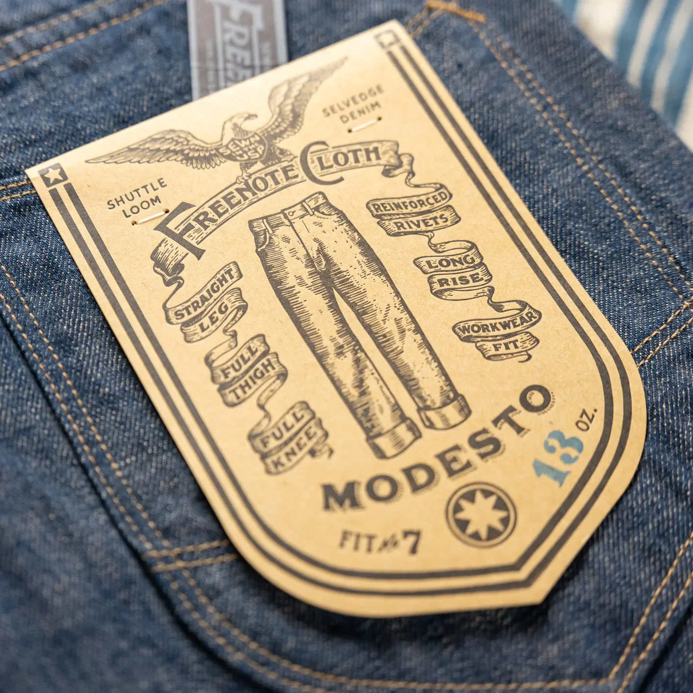 Freenote Cloth ‘Modesto’ 13oz Natural Indigo Selvedge Jeans – Wide Straight - Image 8
