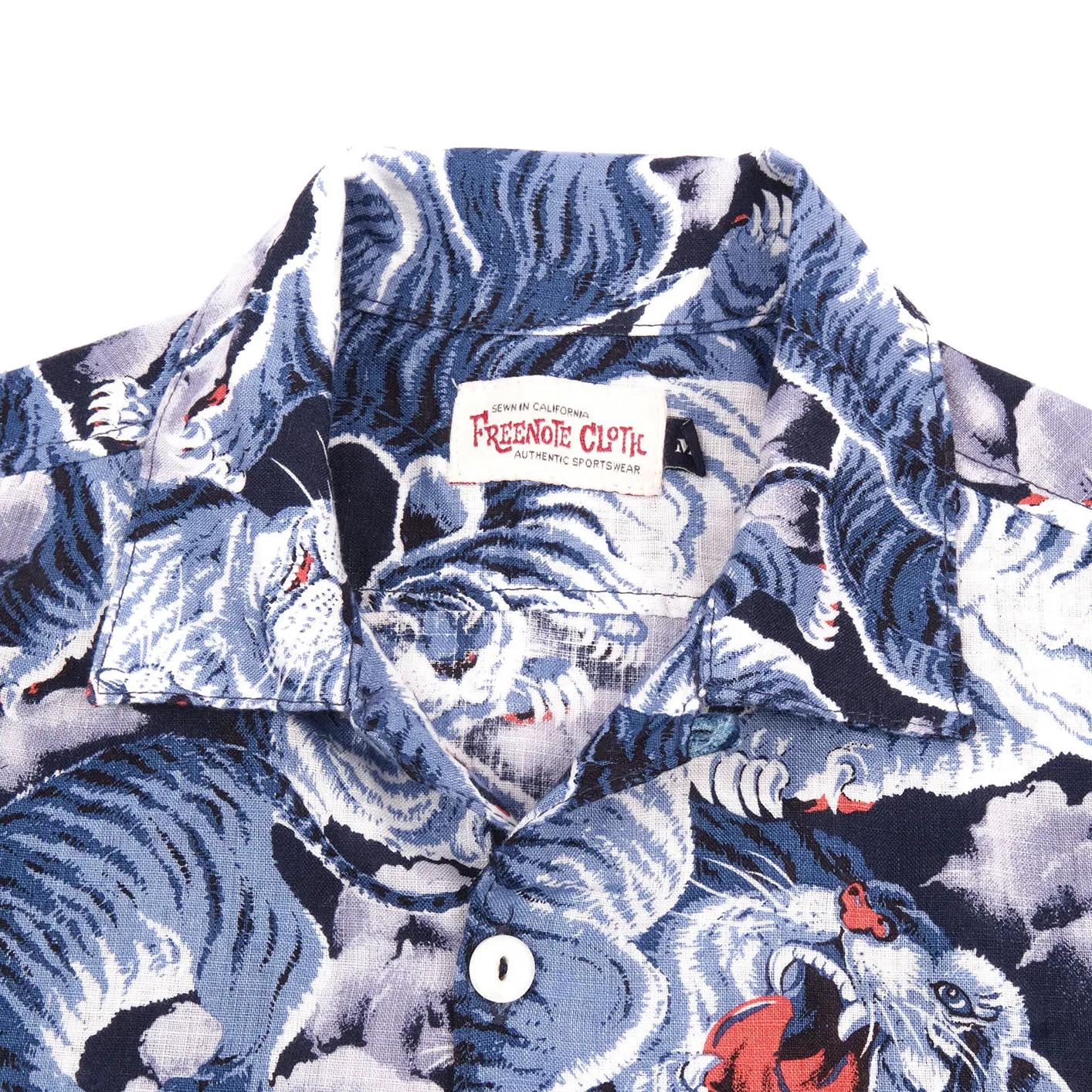Freenote Hawaiian Ice Tiger Linen Shirt - Blue - Image 2