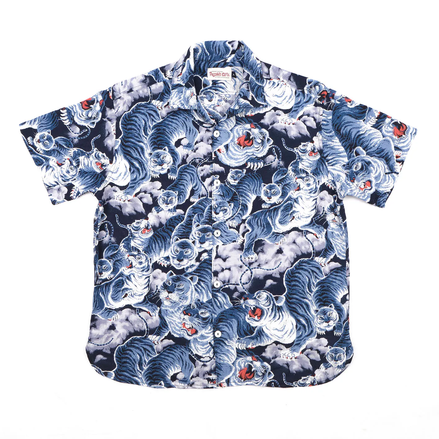 Freenote Hawaiian Ice Tiger Linen Shirt - Blue - Image 8