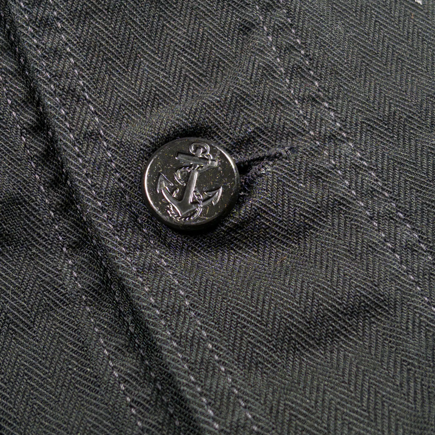 Fullcount 2025 USN Herringbone Shawl Collar Coverall – Black - Image 4