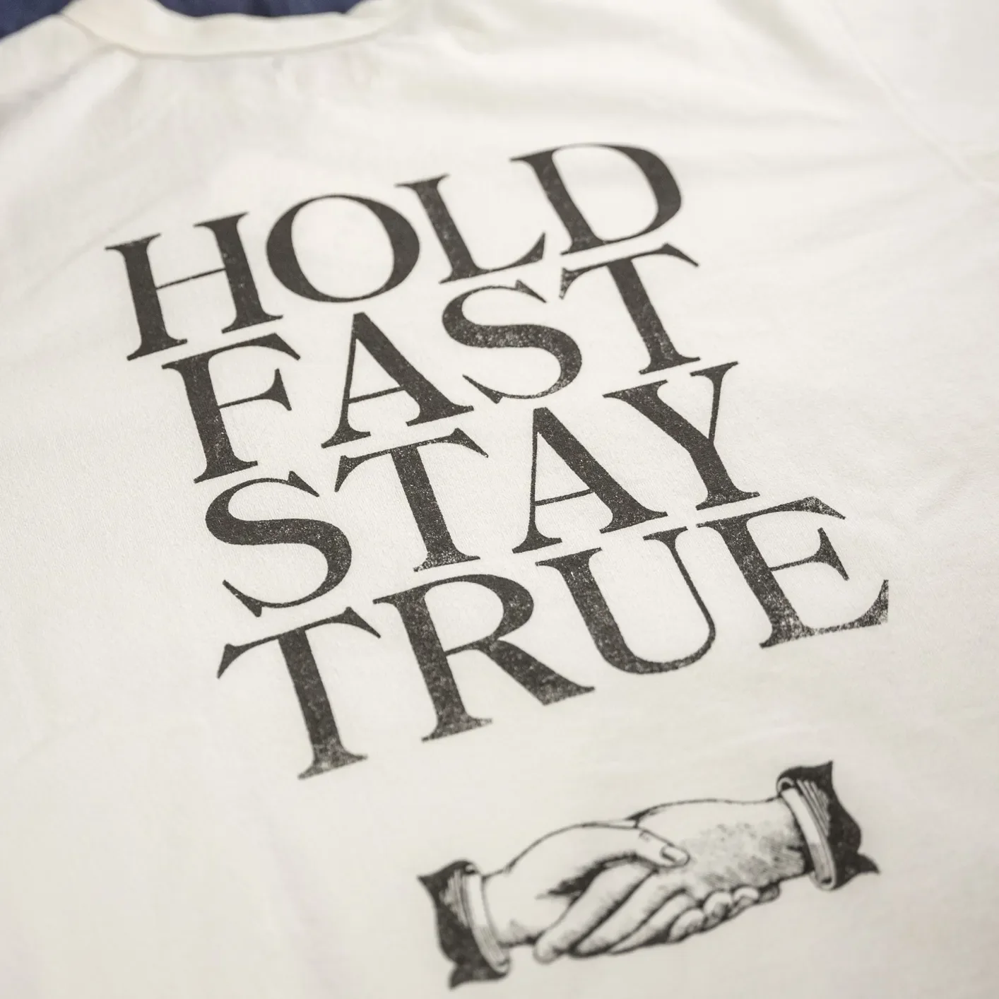 Fullcount 5222PT-9 8.4oz Flat Seam ‘Hold Fast Stay True’ T-Shirt - White / Loopwheeled - Image 2