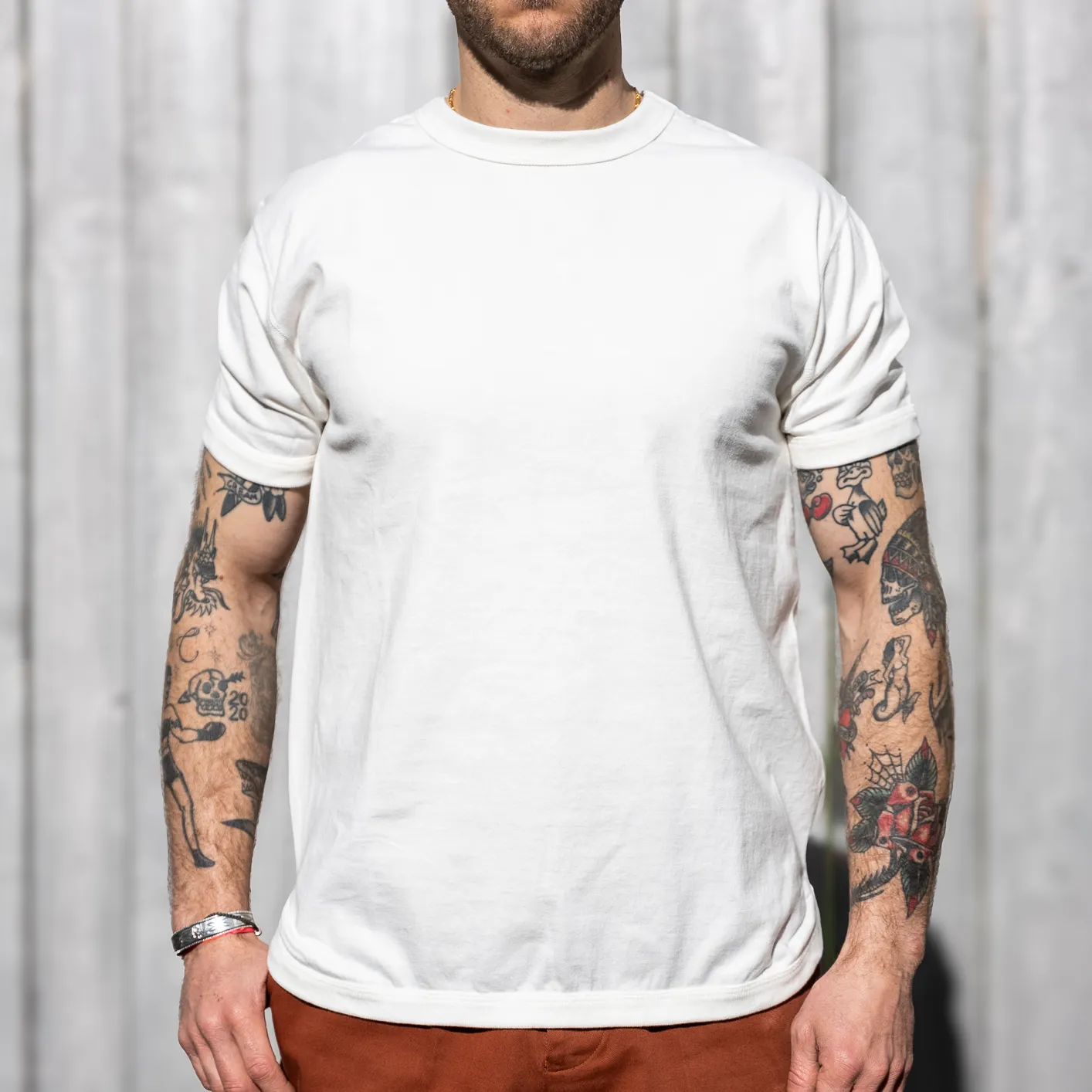 Fullcount 5222 8.4oz Flat Seam Loopwheeled Heavyweight T-Shirt - White