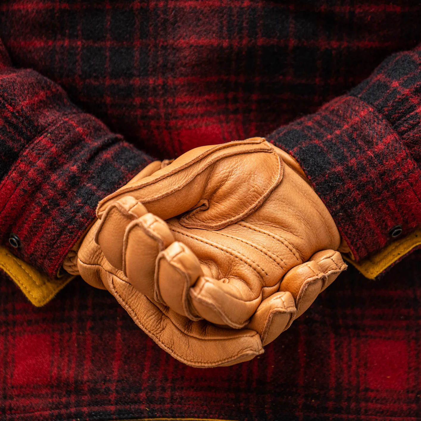 Hestra Deerskin Primaloft Rib Gloves – Cork - Image 3