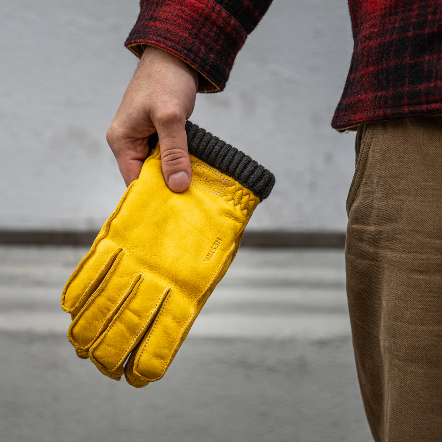 Hestra Deerskin Primaloft Rib Gloves – Natural Yellow