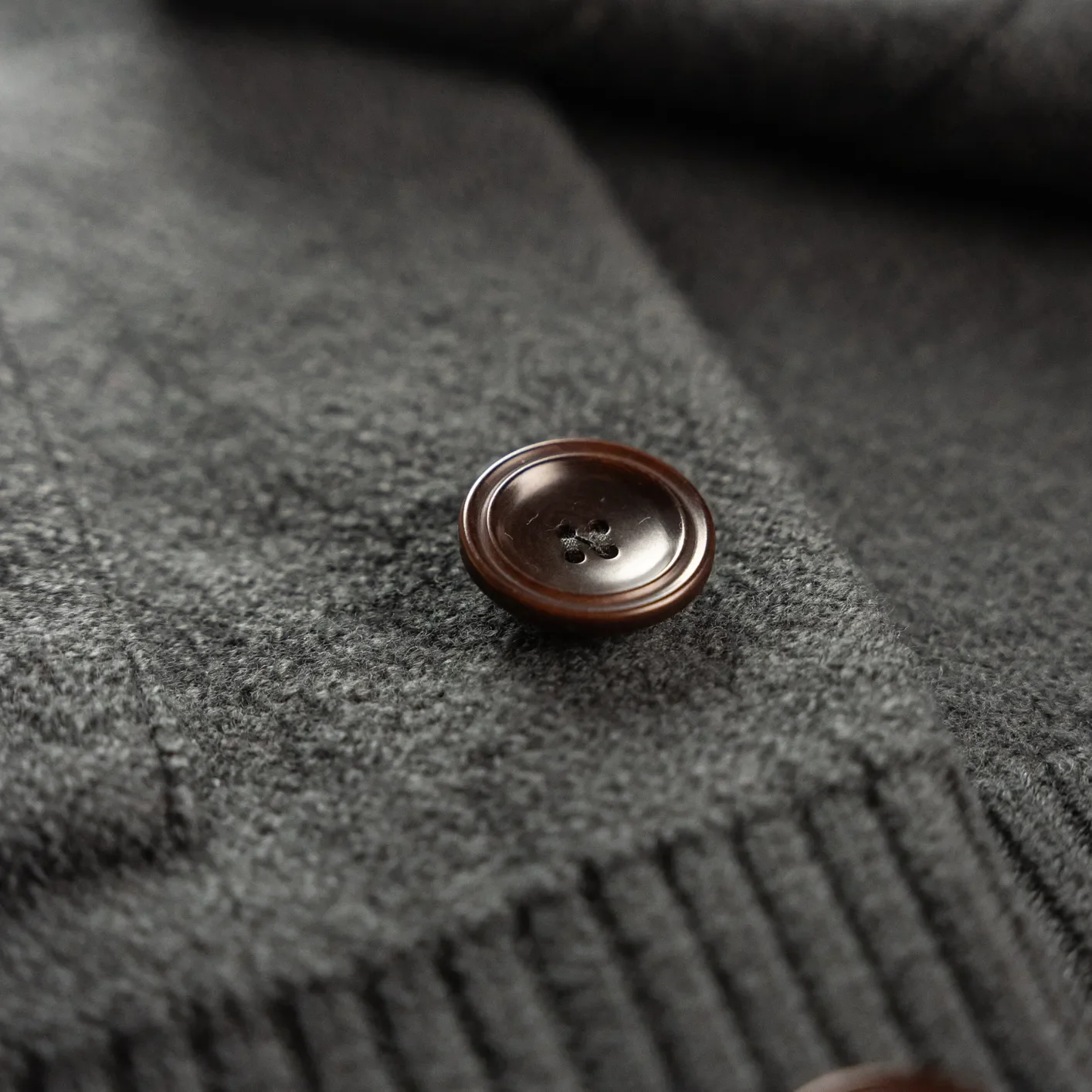 Indigofera ‘Brewster’ Merino Wool Cardigan – Dark Grey - Image 5