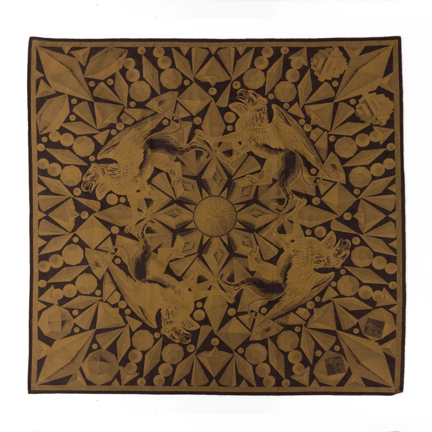 Indigofera Diamond Bandana – Gold / Brown