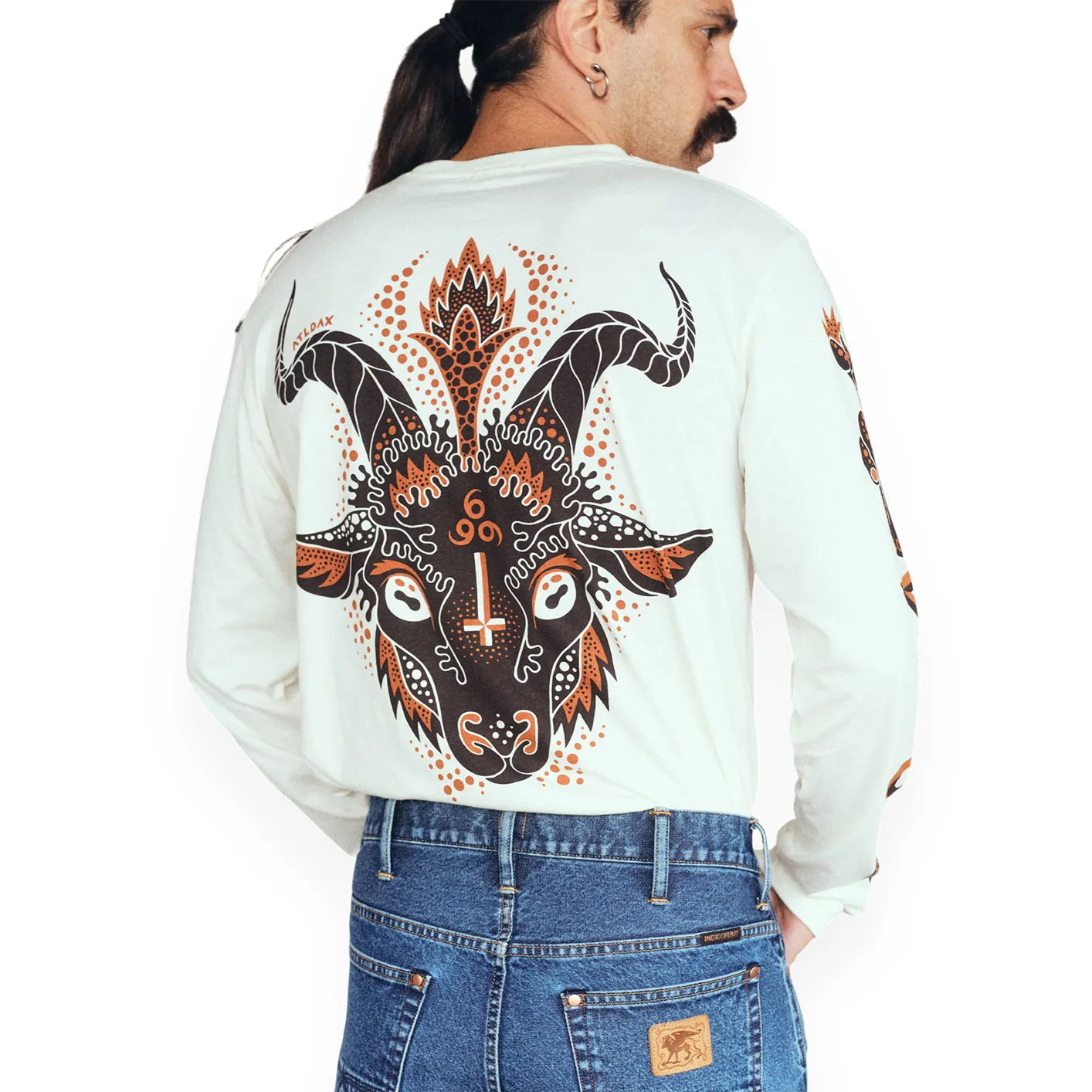 Indigofera Iconic ‘Baphomet’ Longsleeve – Cocatoo White - Image 8