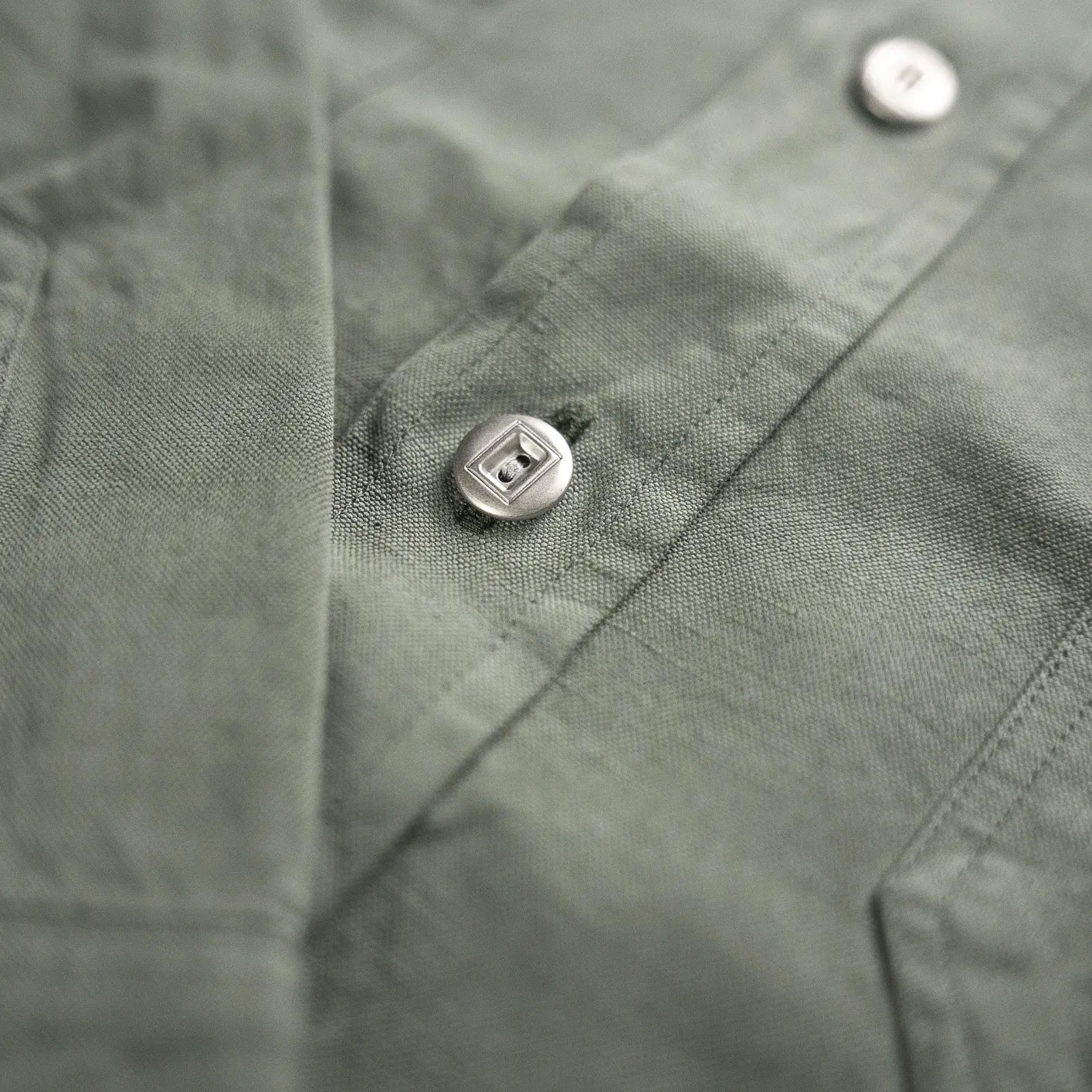 Indigofera 'McAllen' Cotton Linen Canvas Work Shirt - Sage Green - Image 4