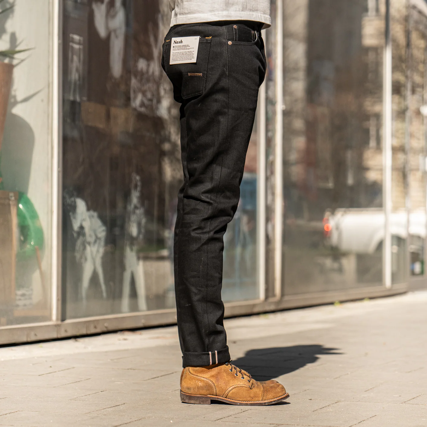 Indigofera Nash 14oz Gunpowder Selvage Jeans – Slim Tapered - Image 4