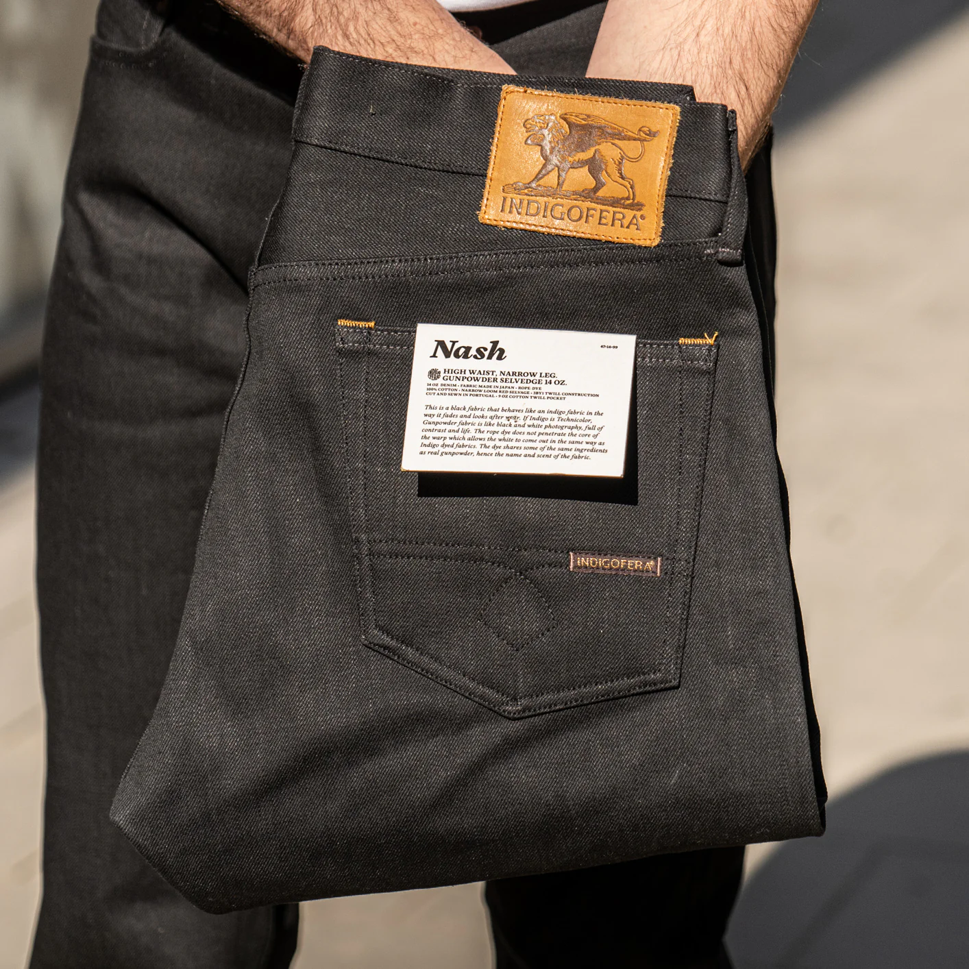 Indigofera Nash 14oz Gunpowder Selvage Jeans – Slim Tapered - Image 6